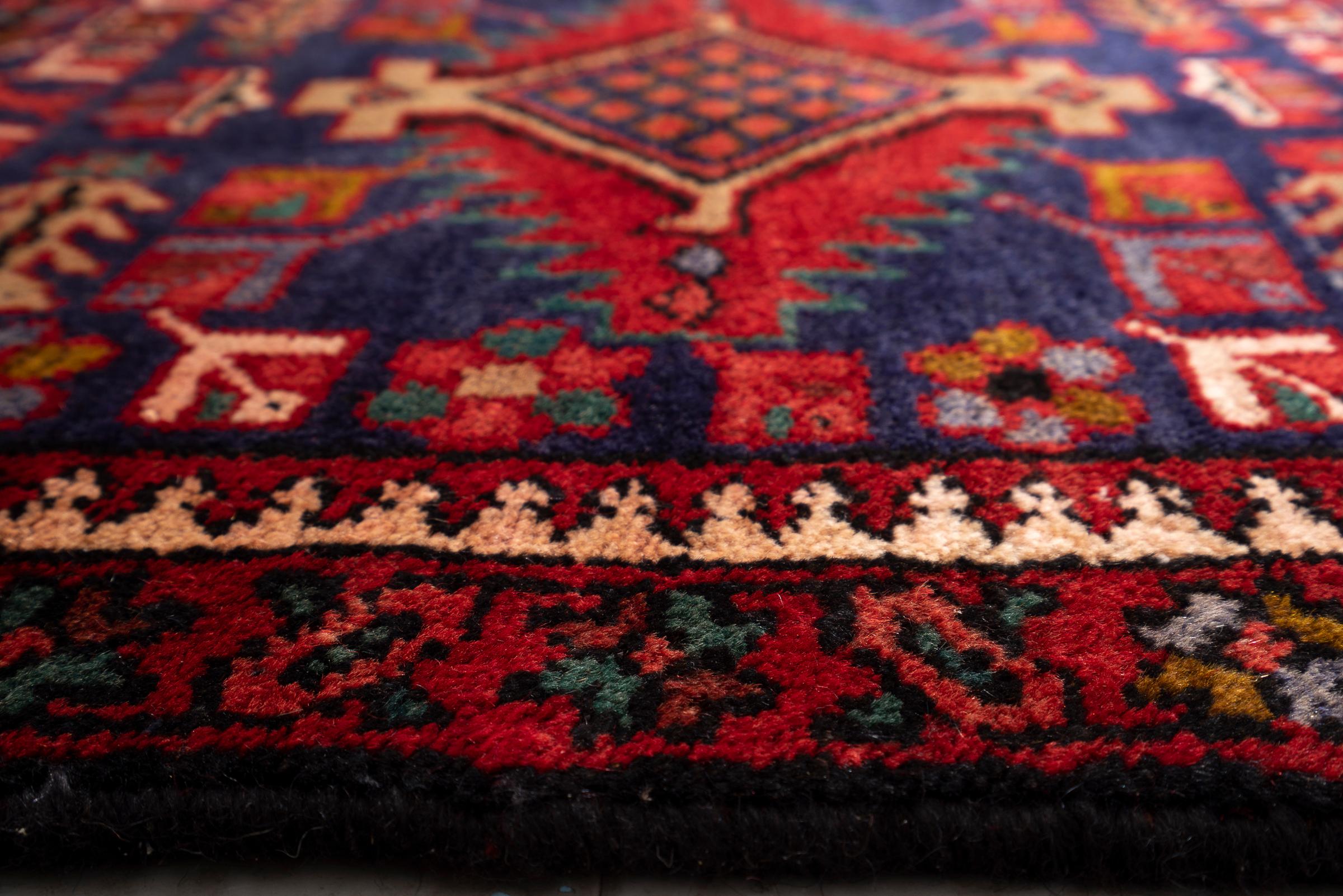Antique Heriz 4 Toranj Persian Runner Rug