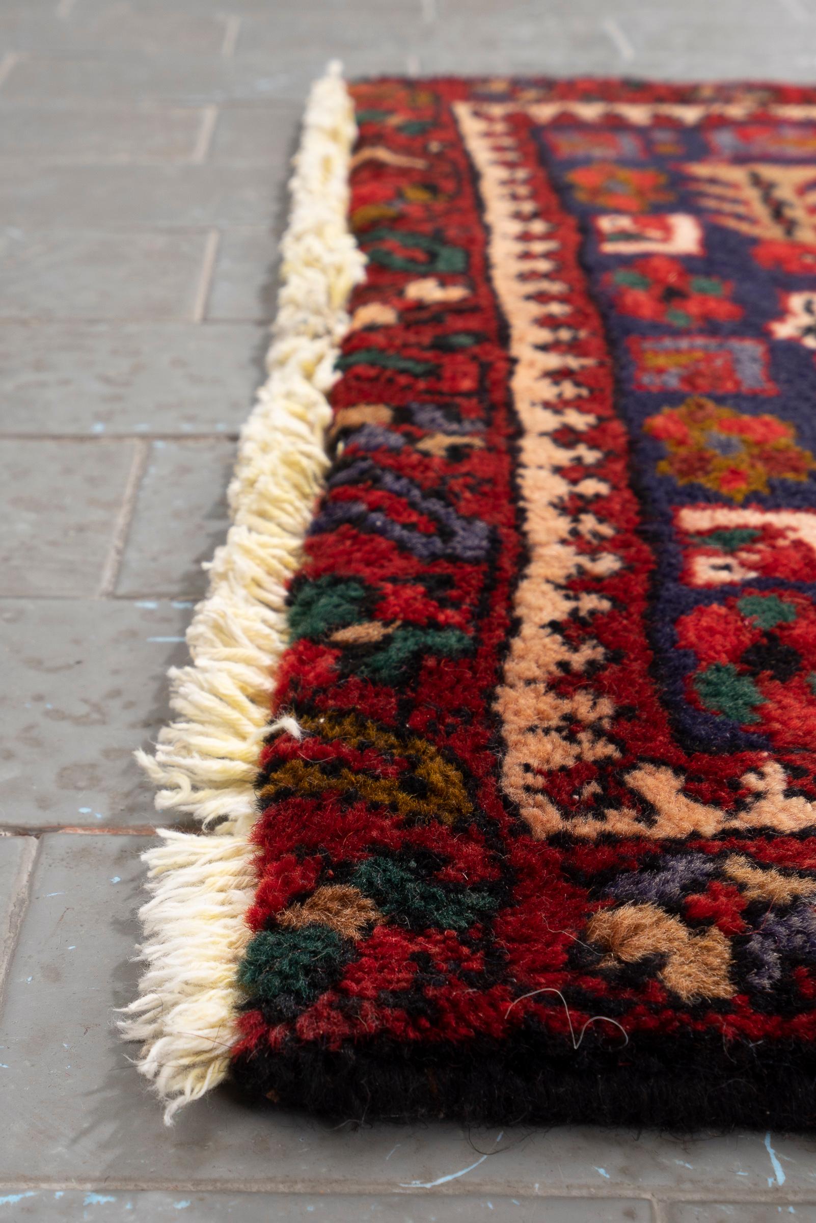 Antique Heriz 4 Toranj Persian Runner Rug