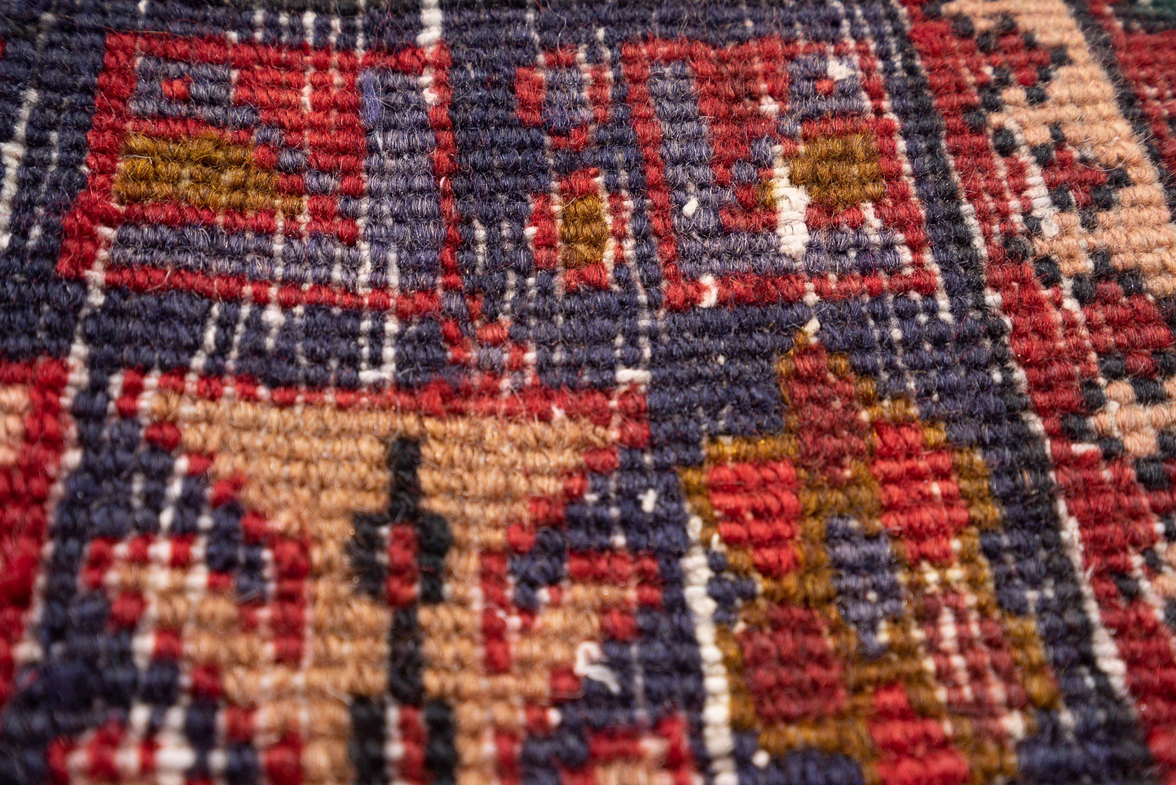 Antique Heriz 4 Toranj Persian Runner Rug