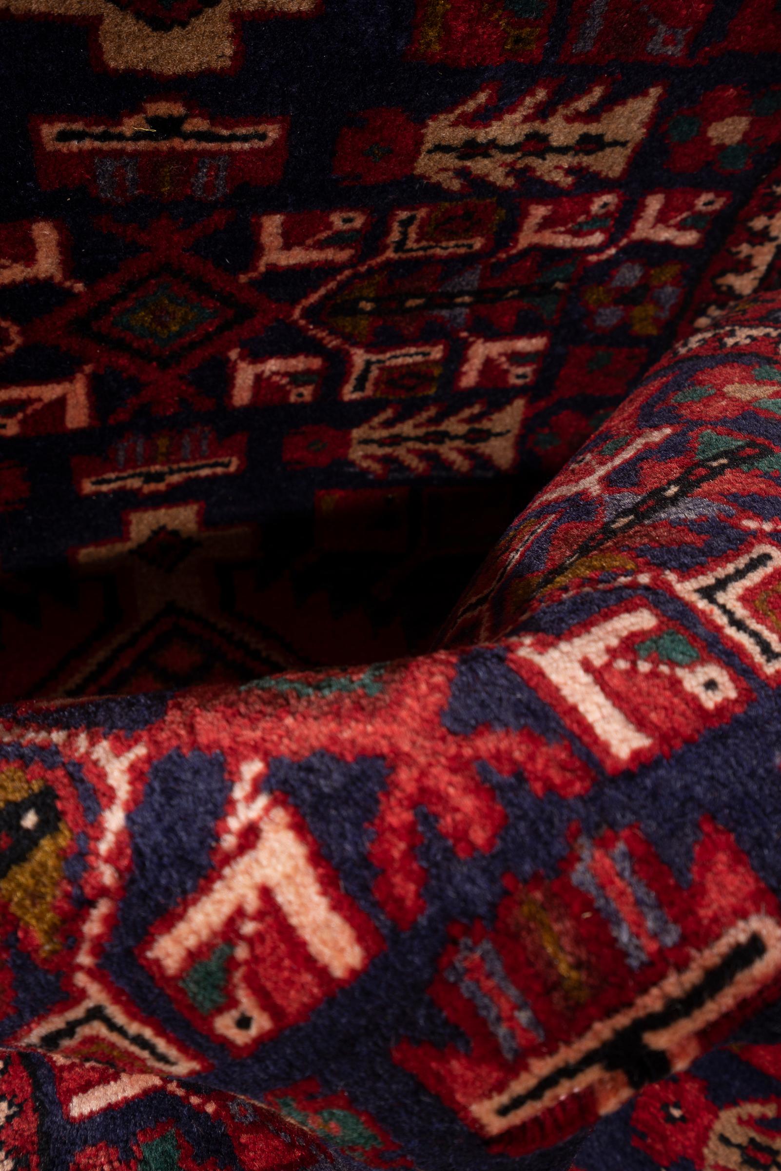Antique Heriz 4 Toranj Persian Runner Rug