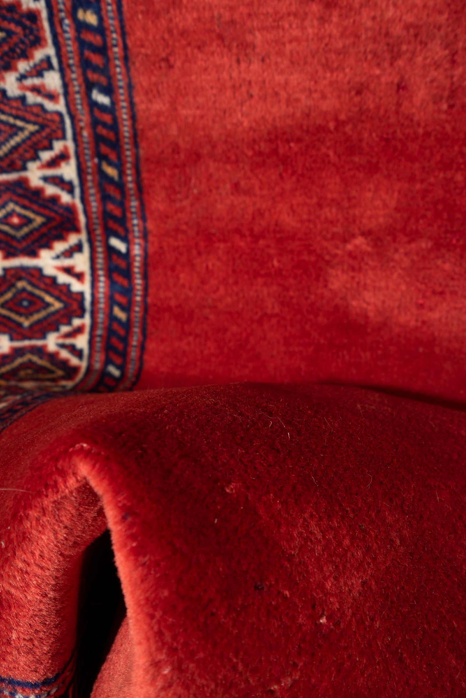 Vintage Fine Torkaman Red field Persian Runner Rug