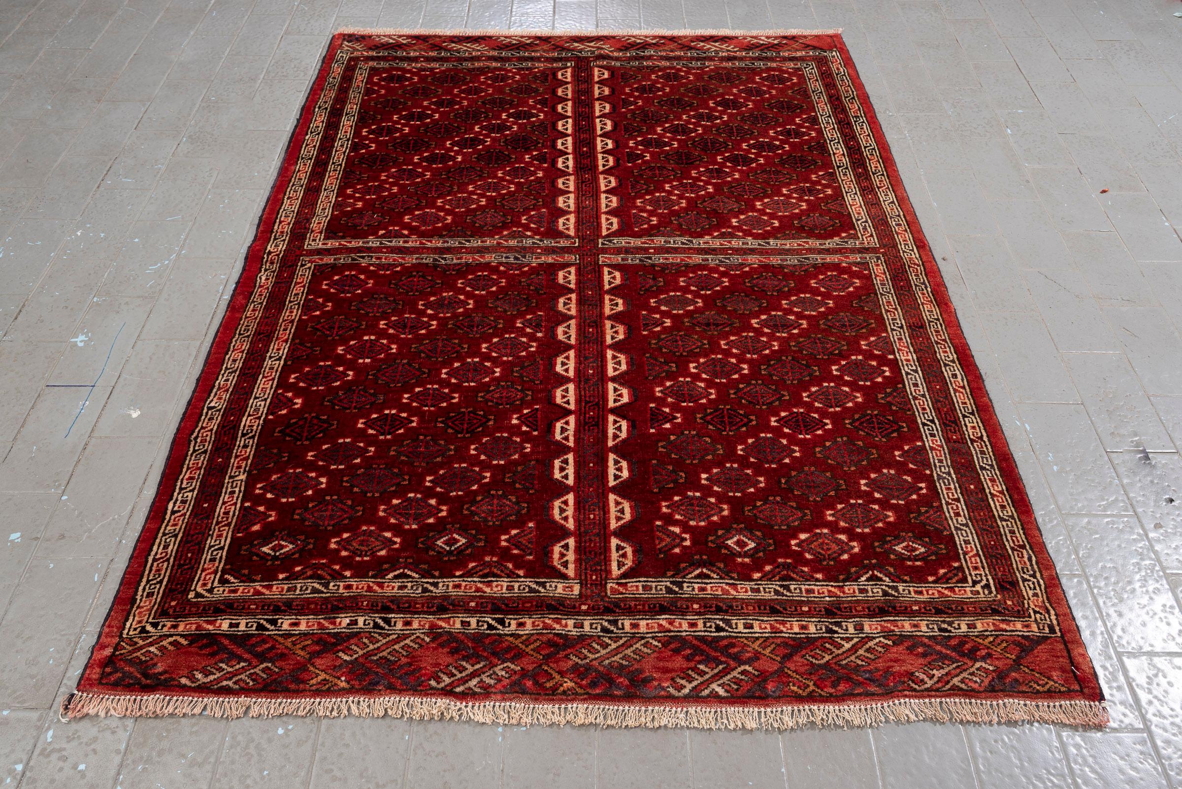 Vintage Fine Torkaman 4 Qabi Persian Rug