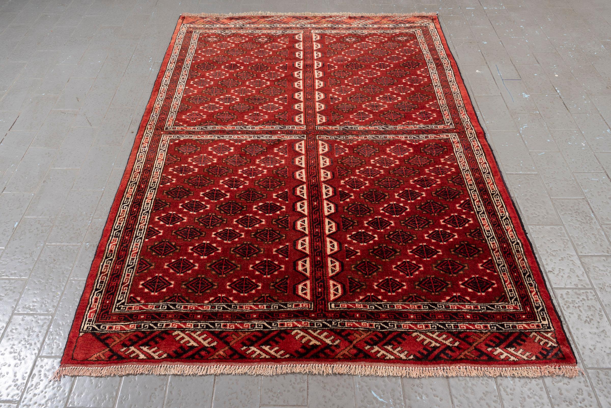 Vintage Fine Torkaman 4 Qabi Persian Rug