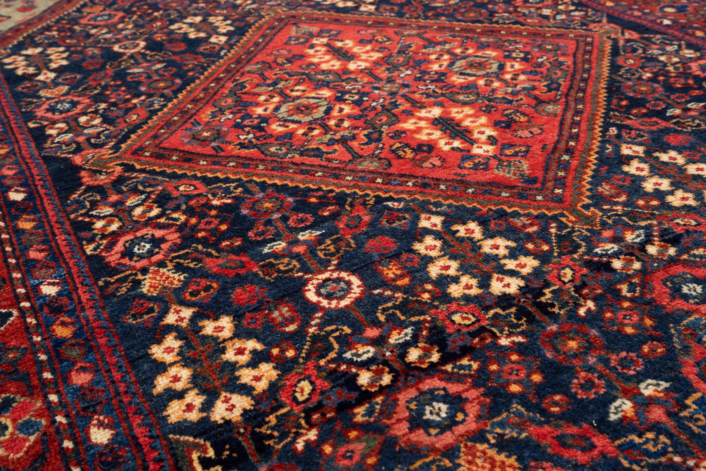Antique Fine Mahal Single Toranj Persian Rug