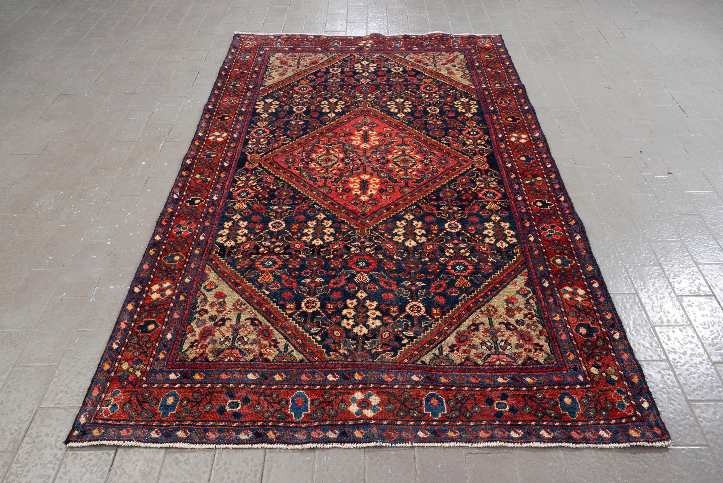 Antique Fine Mahal Single Toranj Persian Rug