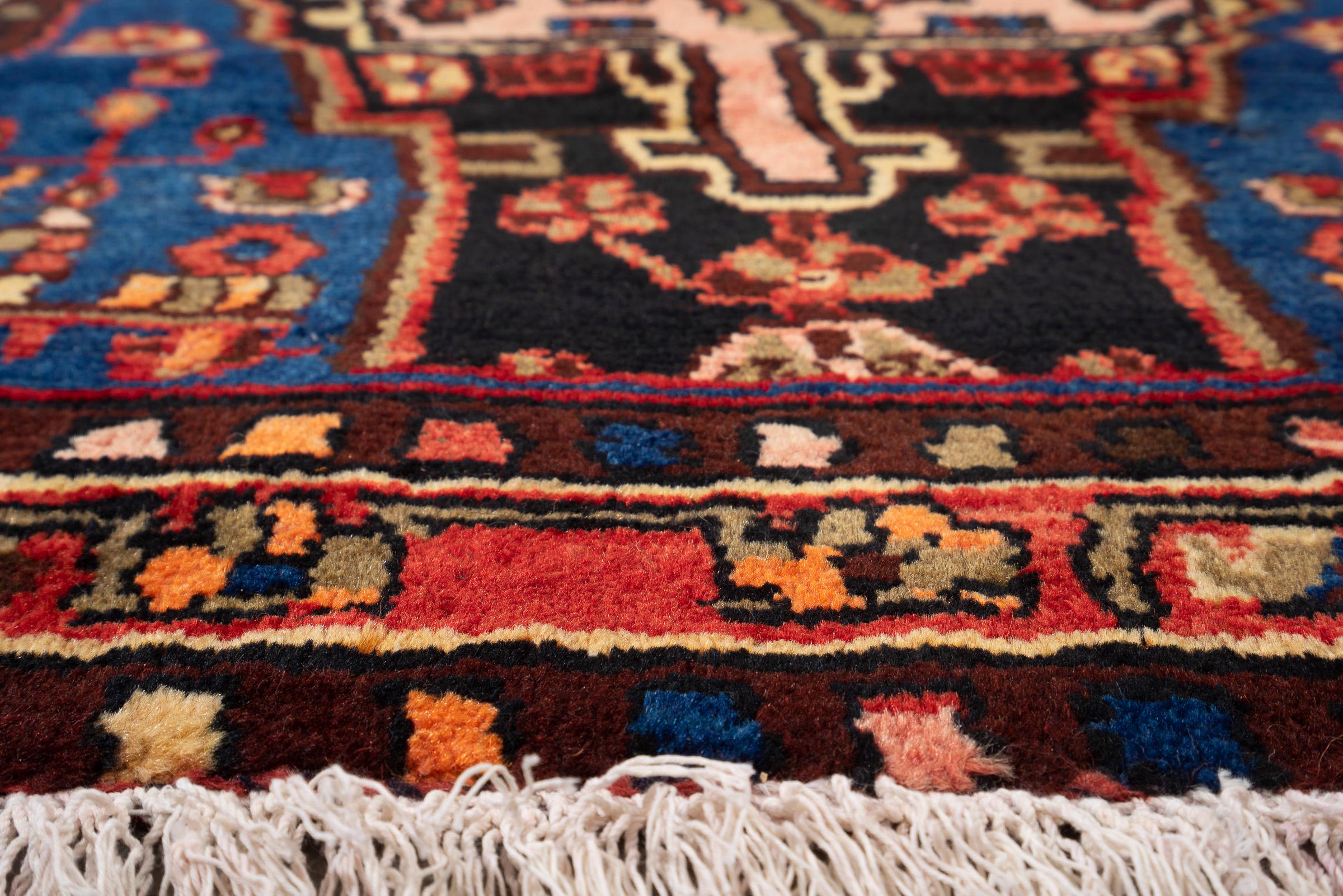 Antique Nahavand Nili Qalat Figures Persian Rug