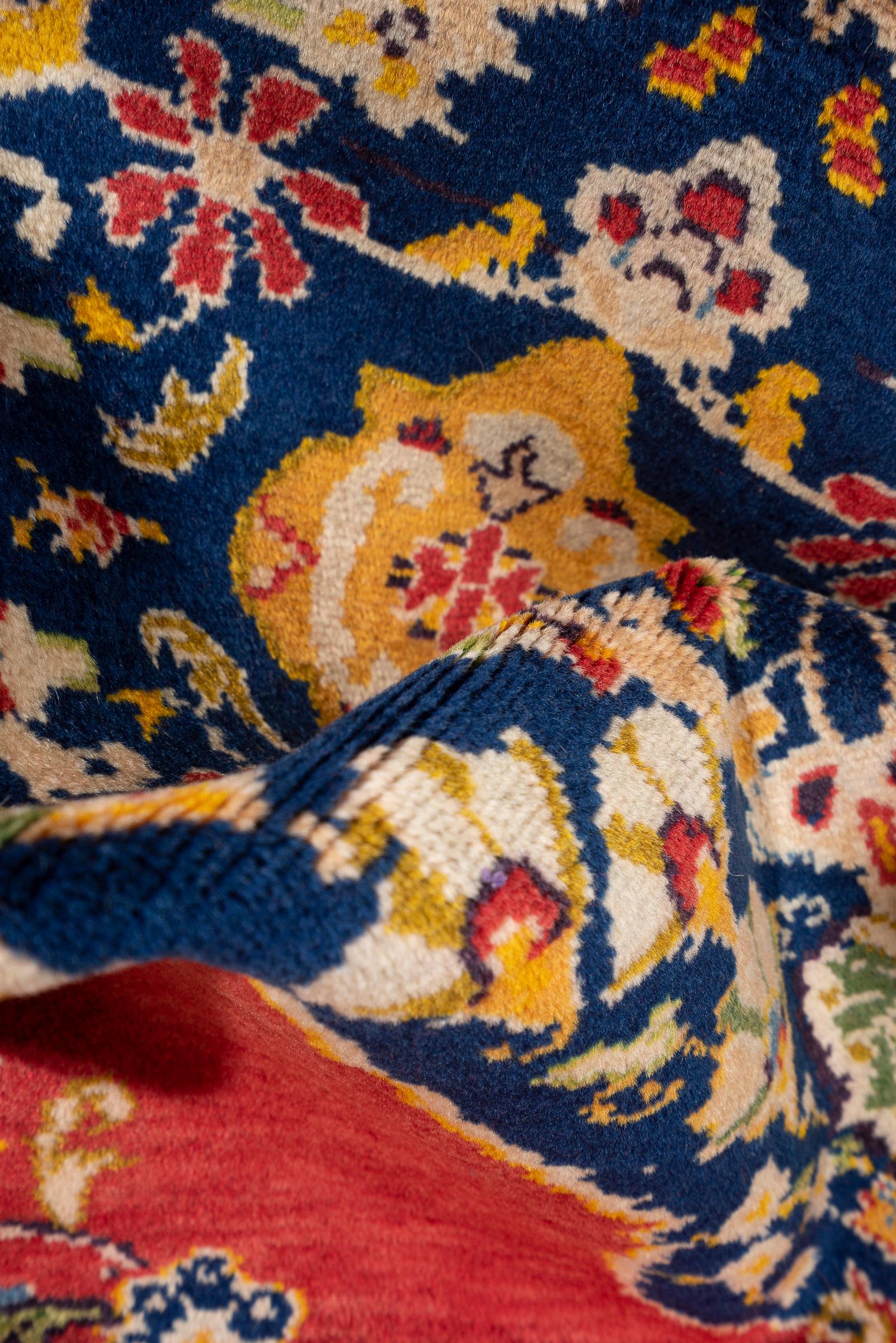 Antique Fine Hamadan Armenian Lachak Toranj Persian Rug