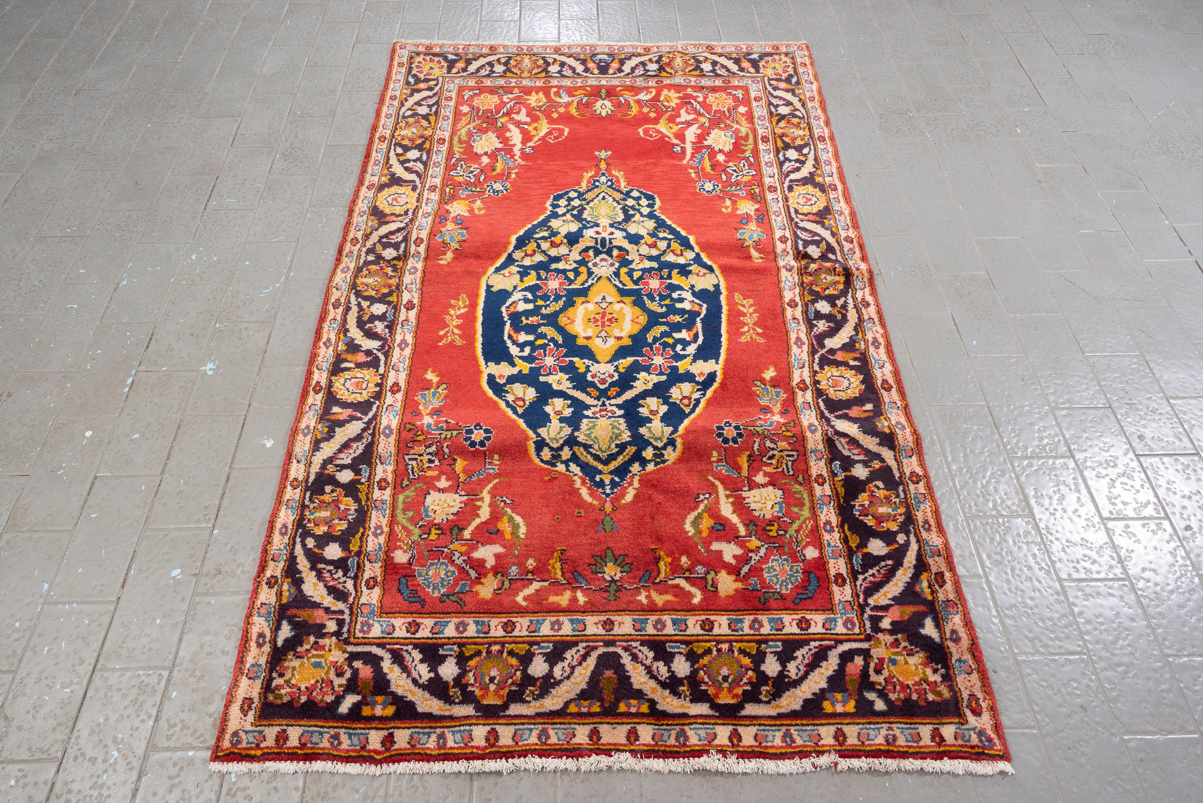 Antique Fine Hamadan Armenian Lachak Toranj Persian Rug