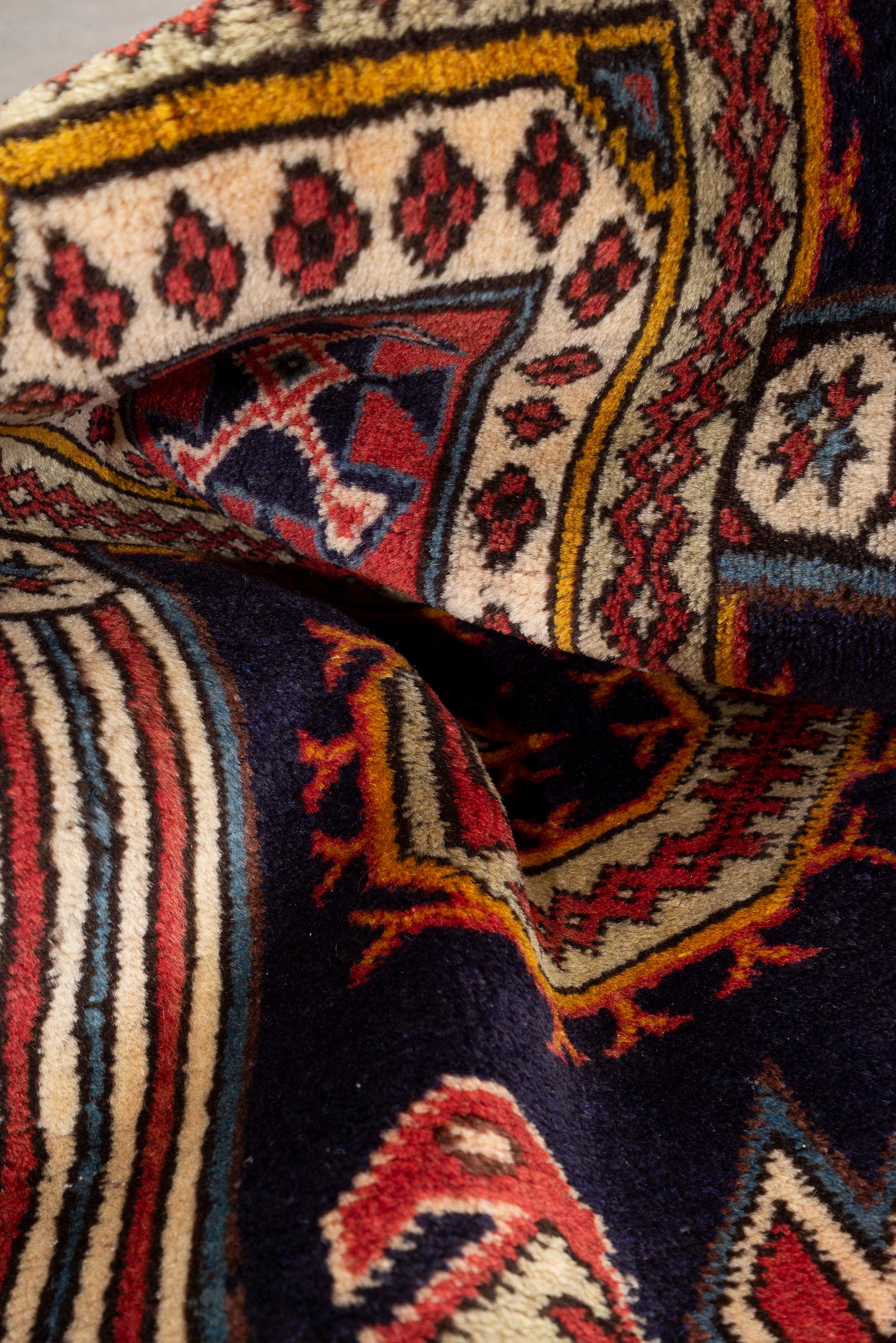 Vintage Nili Ardabil Persian Poshti Rug