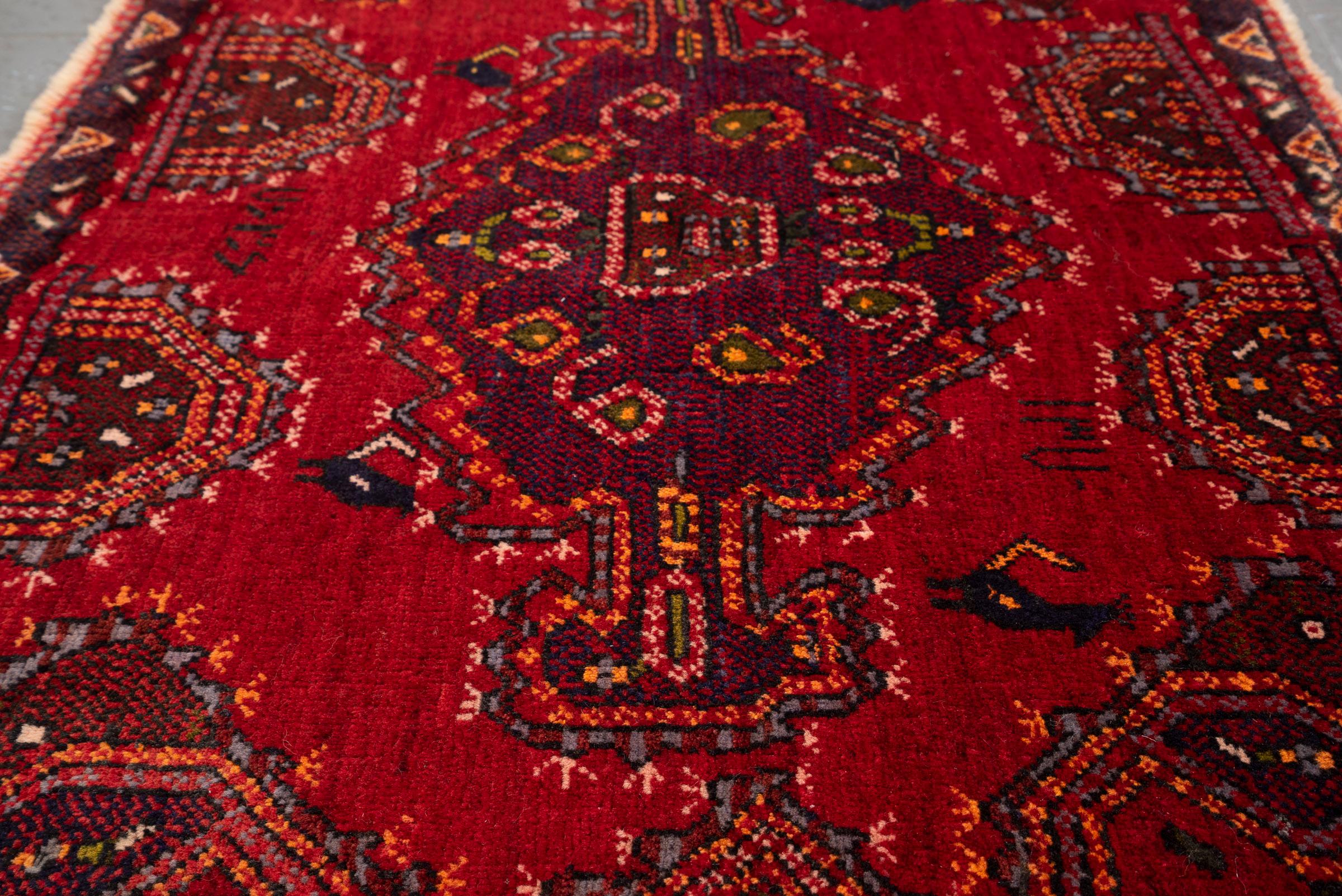 Vintage Kerman Dated (1990) Morqi Persian Poshti Rug