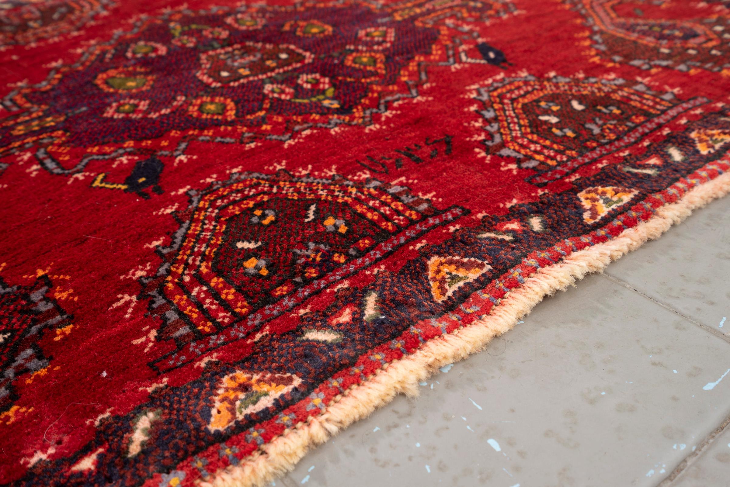 Vintage Kerman Dated (1990) Morqi Persian Poshti Rug