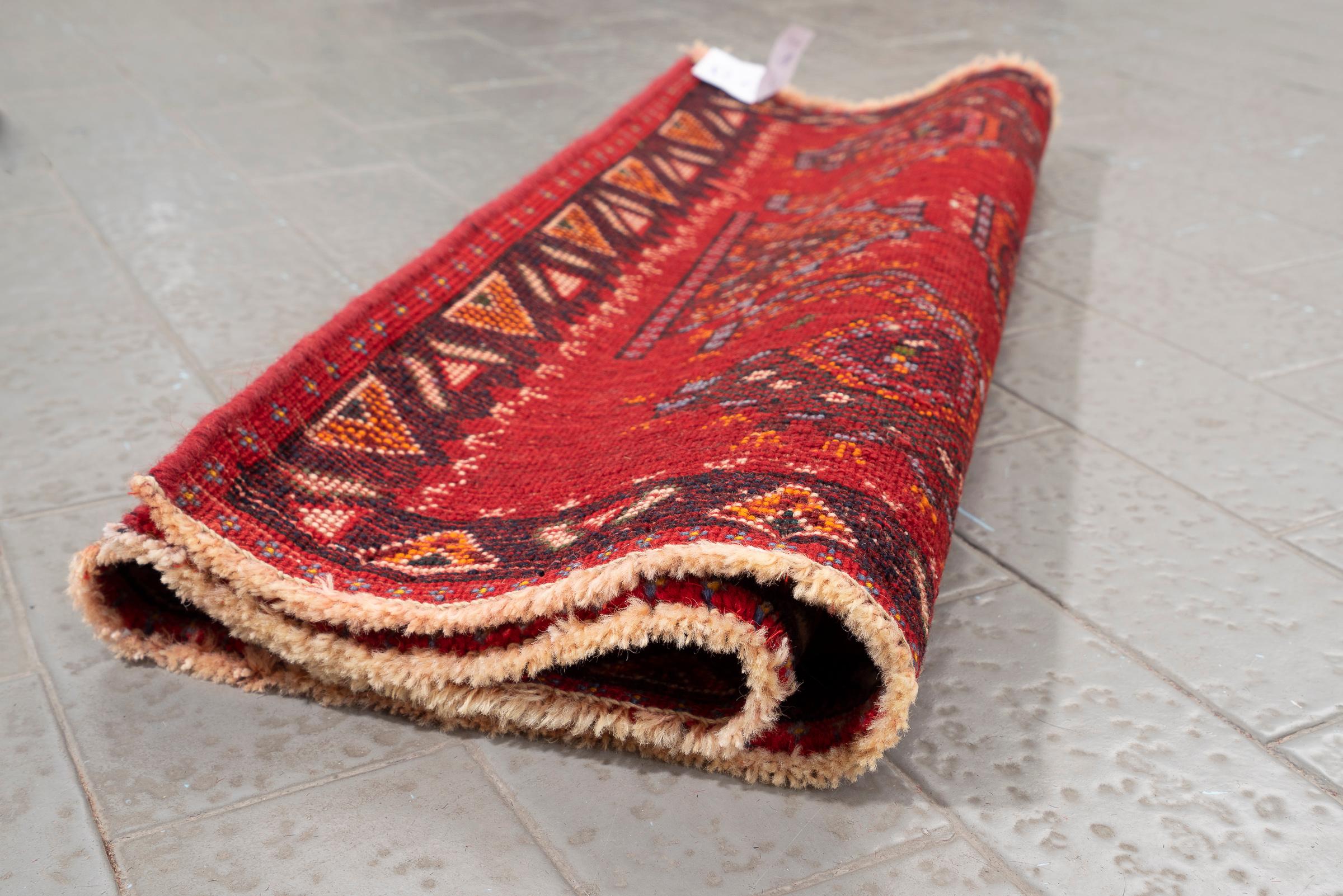 Vintage Kerman Dated (1990) Morqi Persian Poshti Rug