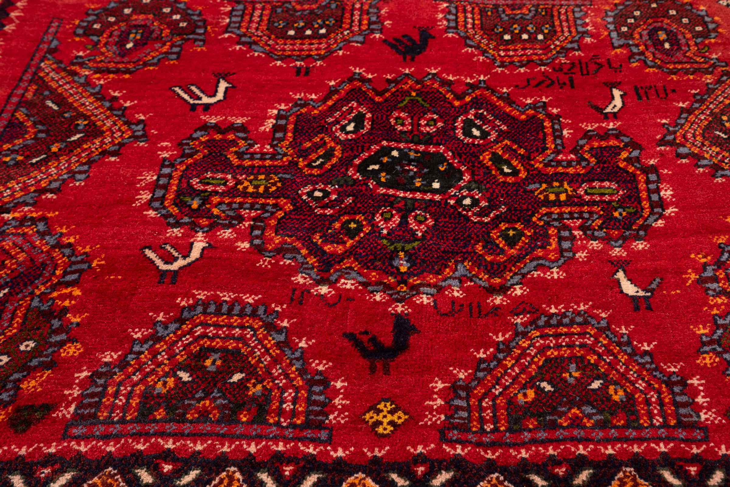 Vintage Kerman Dated (1990) Morqi Persian Poshti Rug