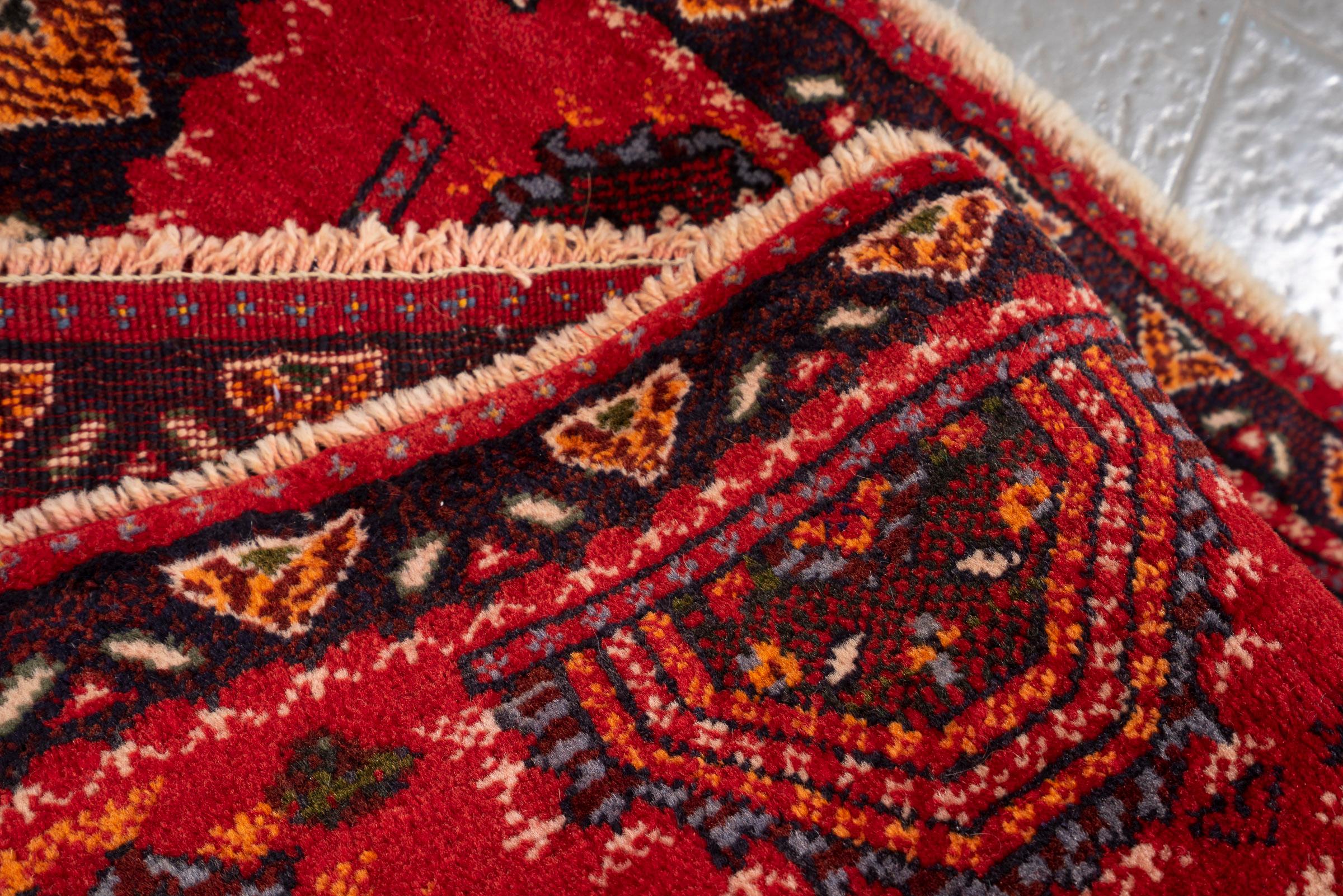 Vintage Kerman Dated (1990) Morqi Persian Poshti Rug