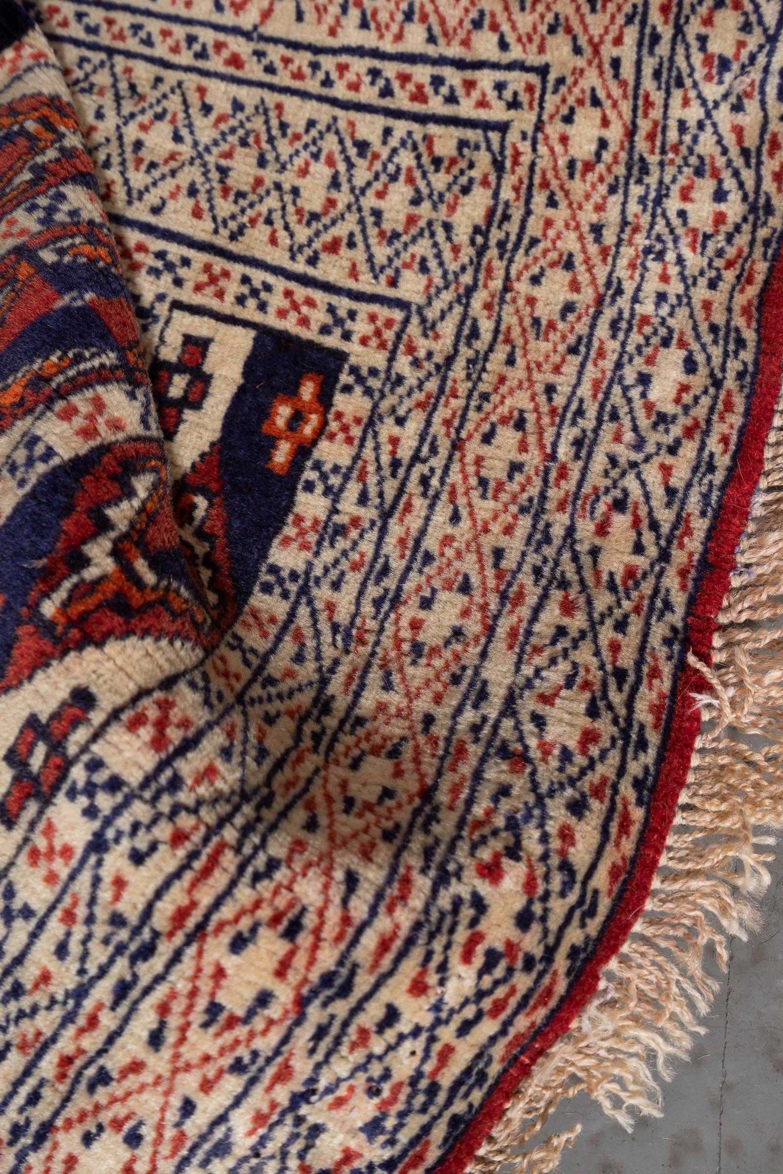 Vintage Fine Torkaman Yamut Qafse Gool Persian Poshti Rug
