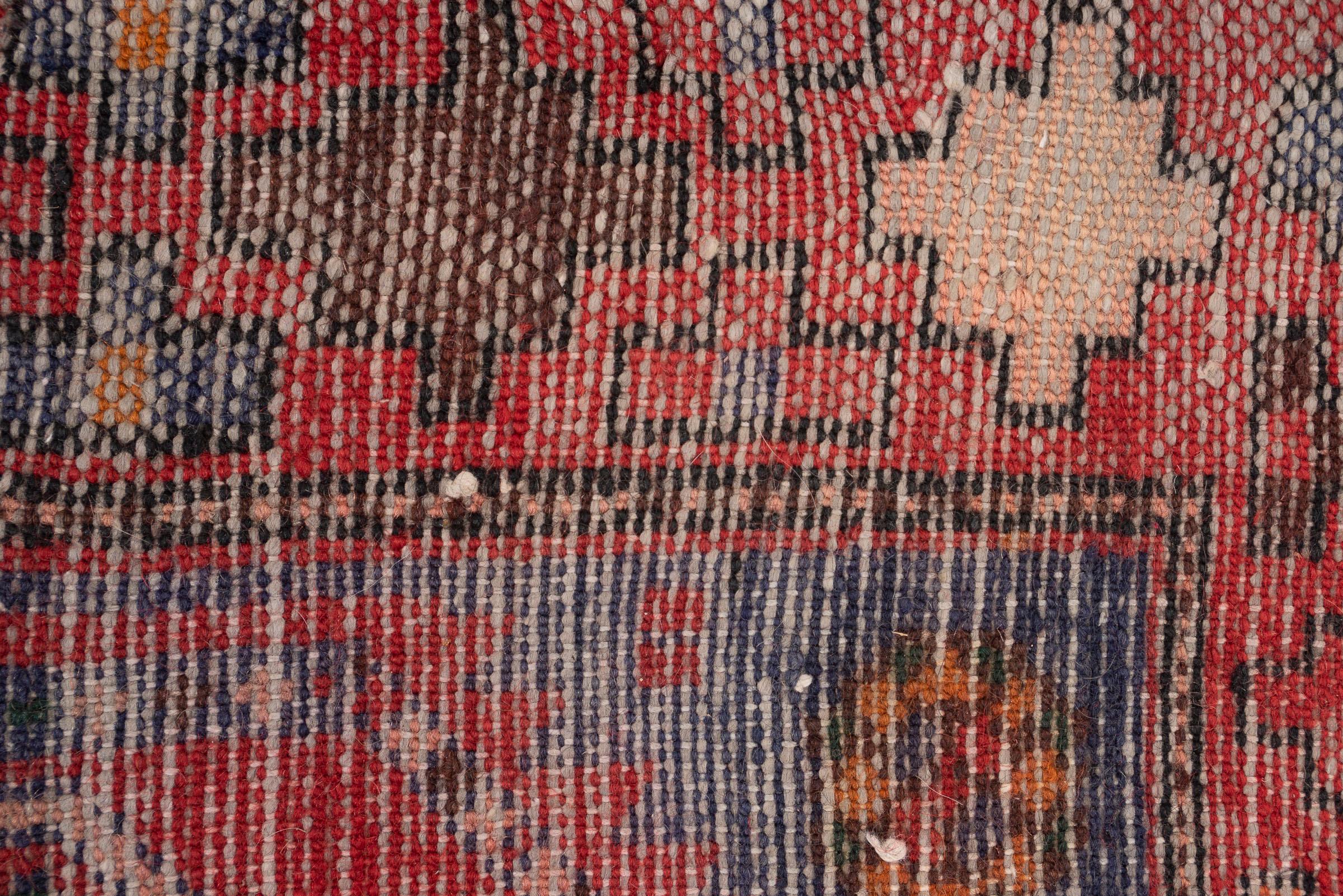 Vintage Hamadan Double Toranj Persian Poshti Rug
