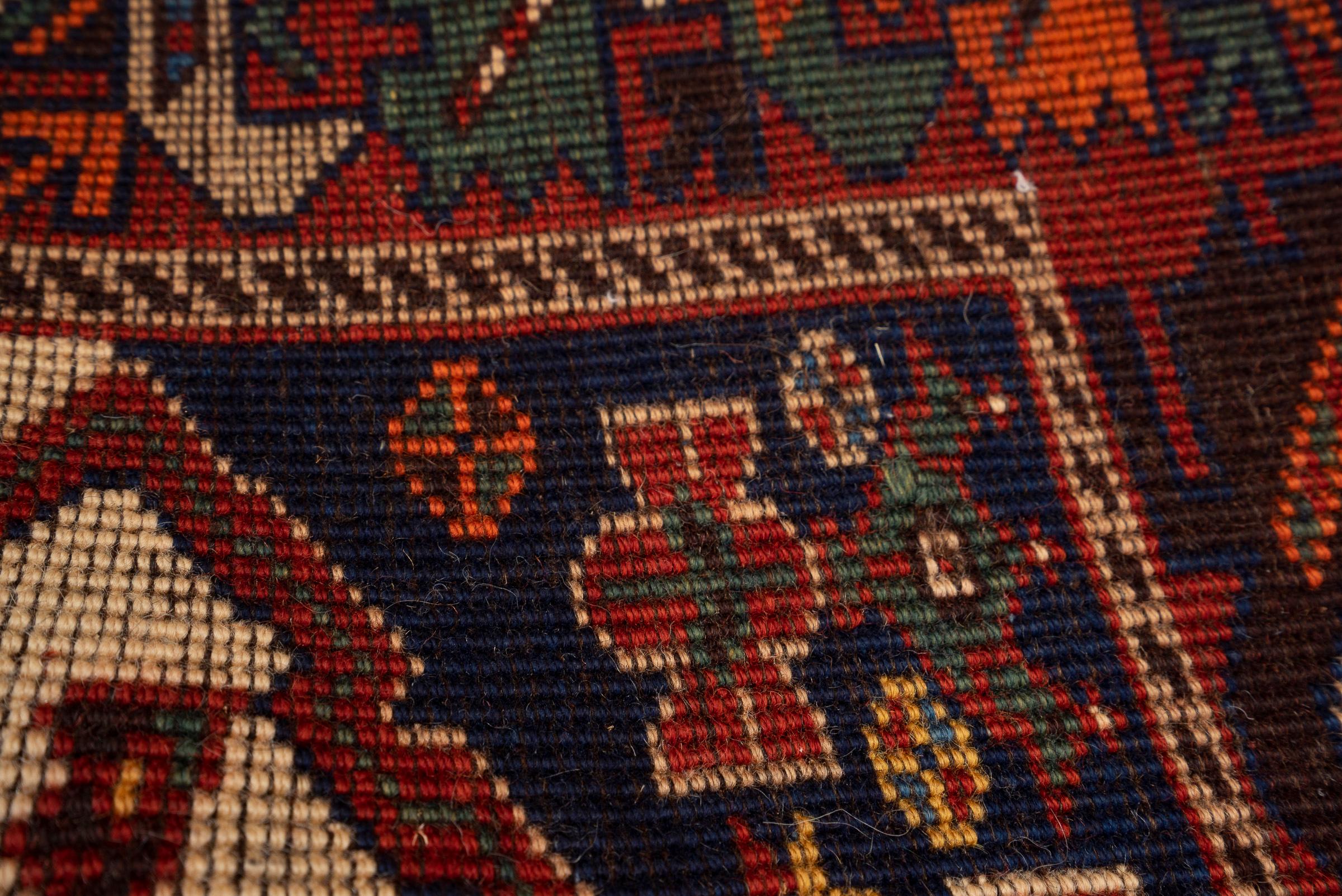 Antique Yalame Triple Toranj Persian Rug