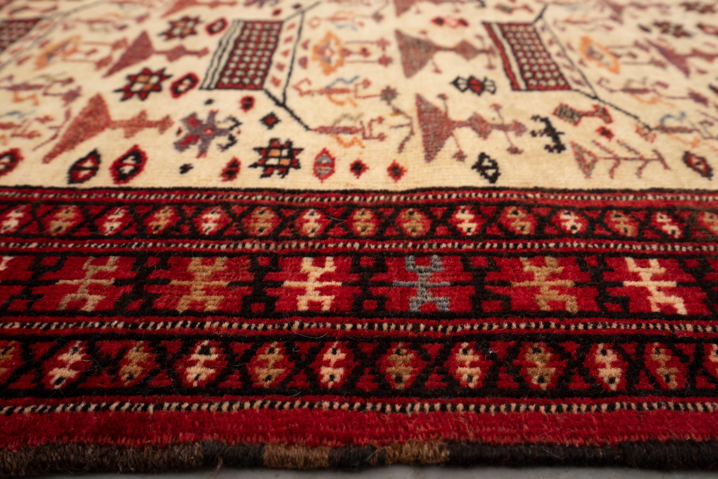 Antique Fine Torkaman Persian Poshti Rug