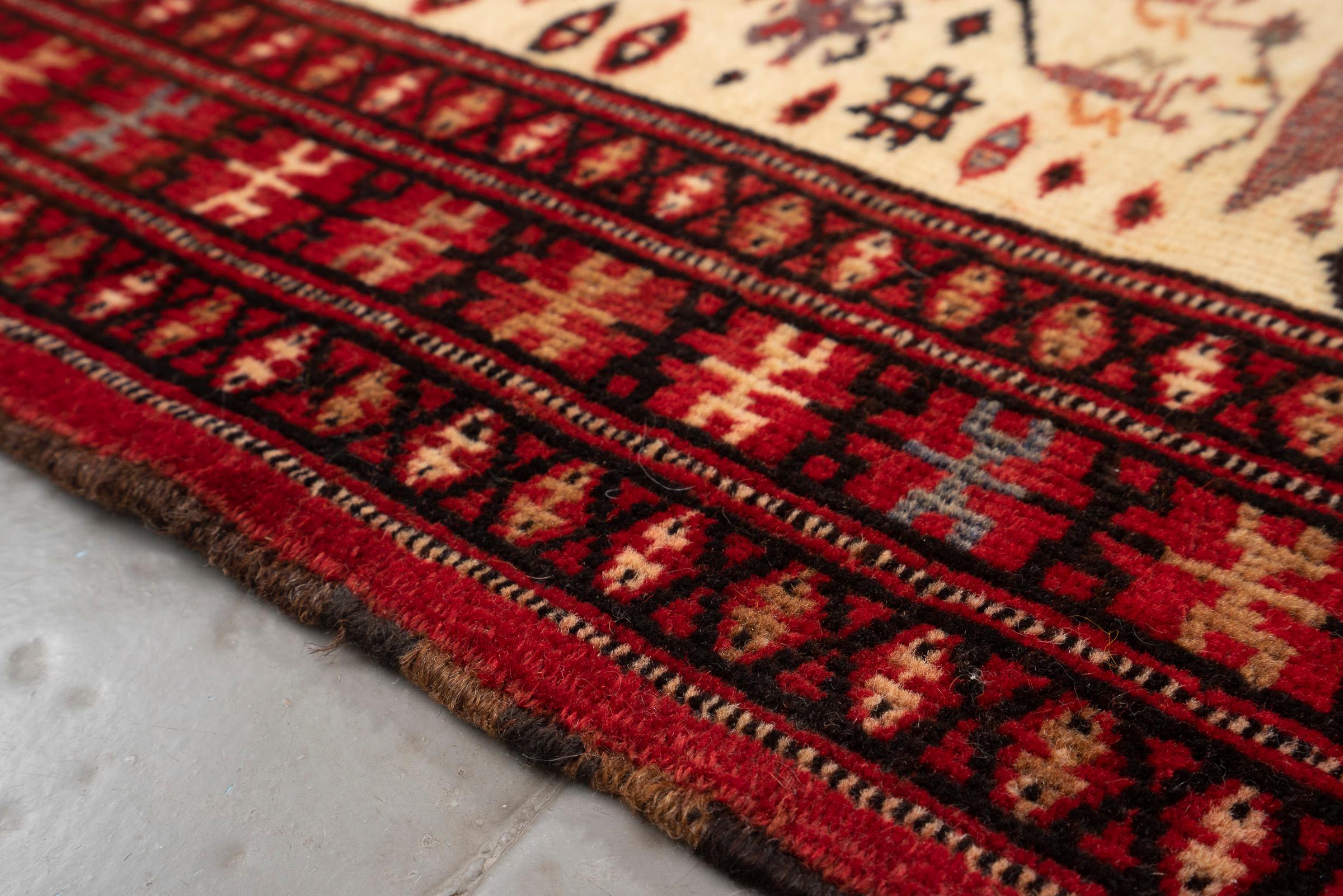 Antique Fine Torkaman Persian Poshti Rug
