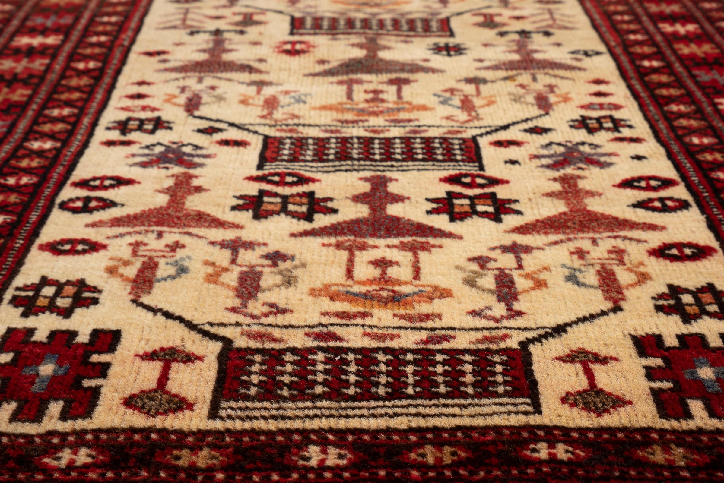 Antique Fine Torkaman Persian Poshti Rug