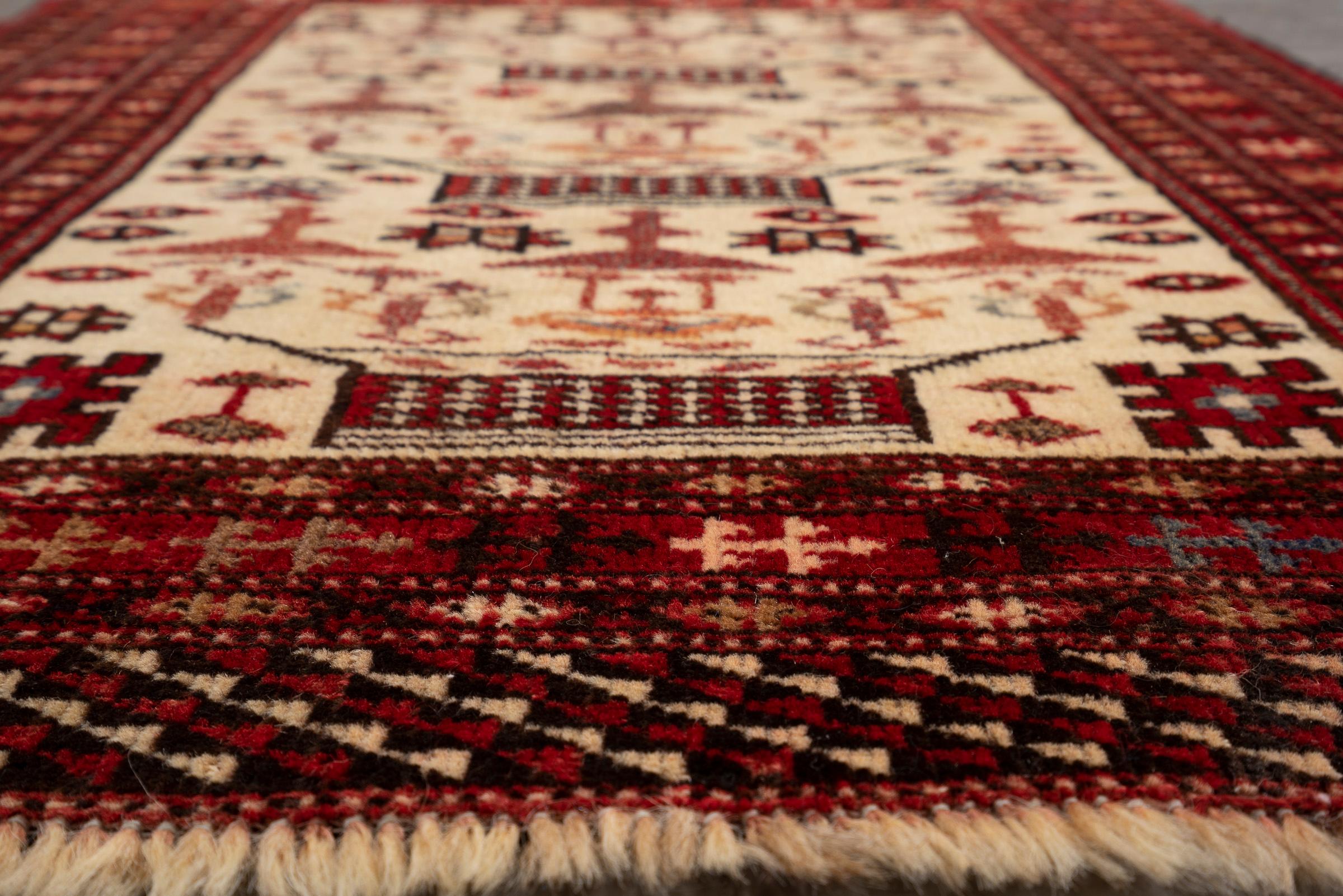 Antique Fine Torkaman Persian Poshti Rug