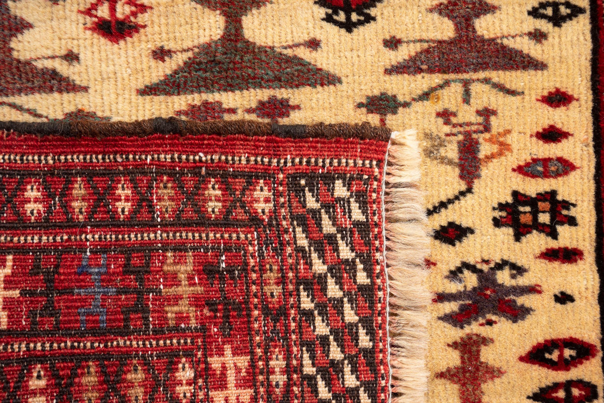 Antique Fine Torkaman Persian Poshti Rug