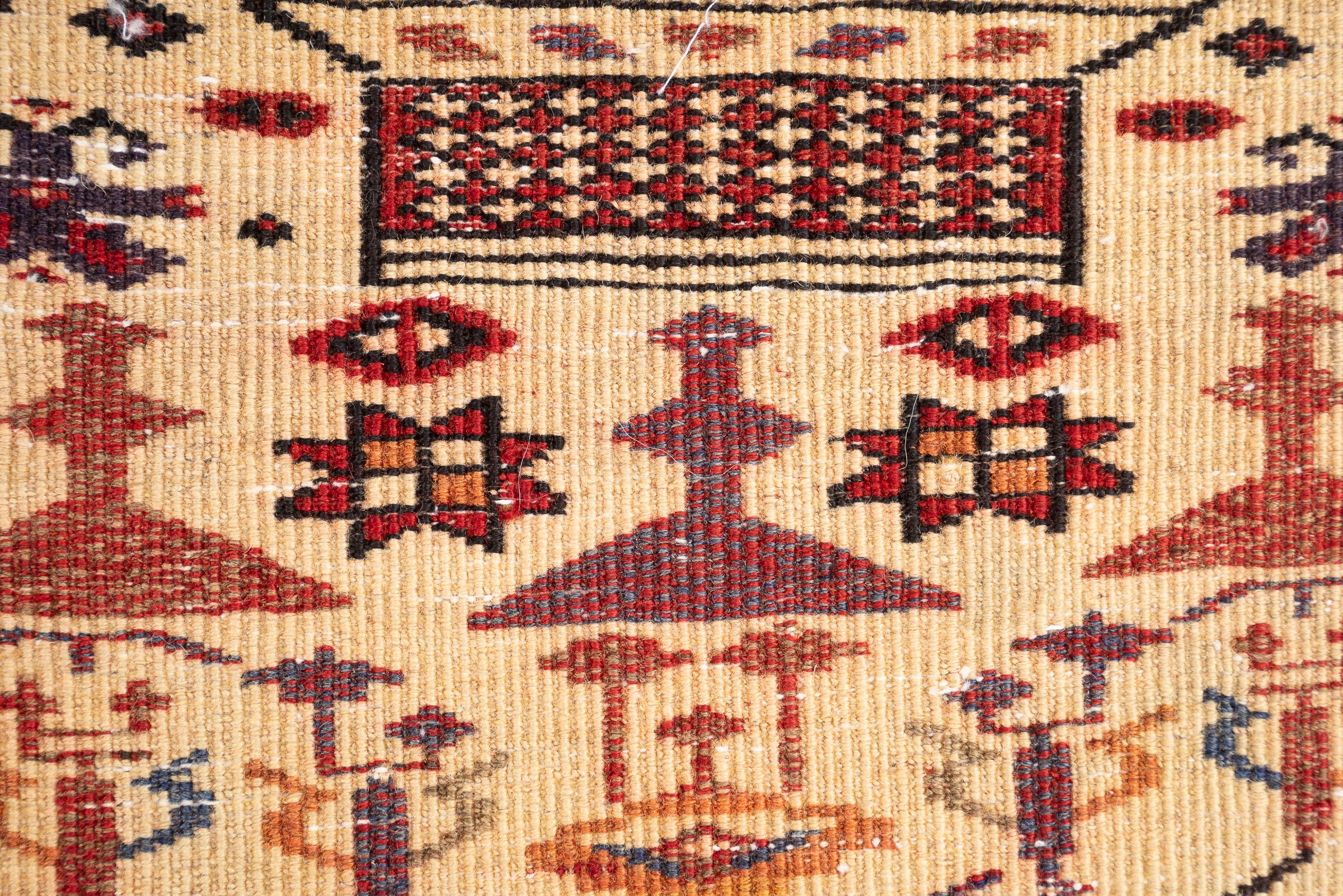 Antique Fine Torkaman Persian Poshti Rug