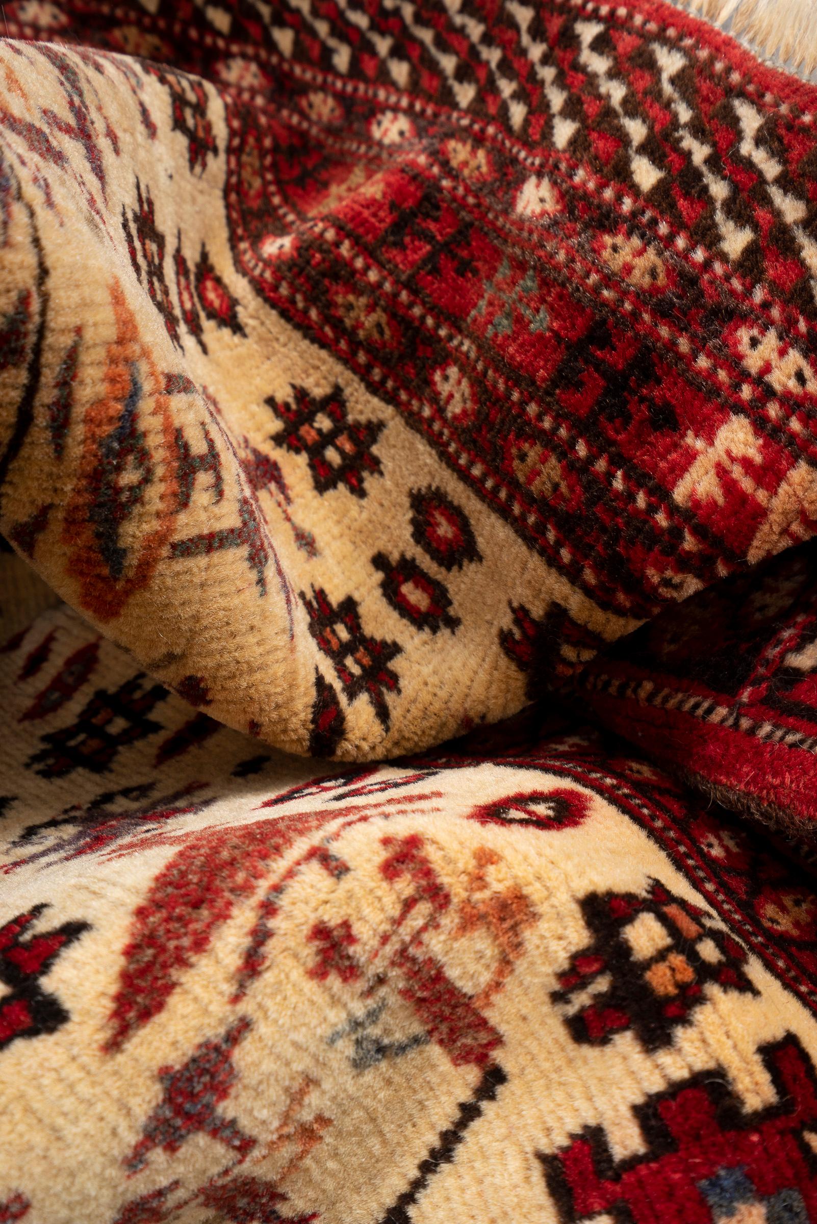 Antique Fine Torkaman Persian Poshti Rug
