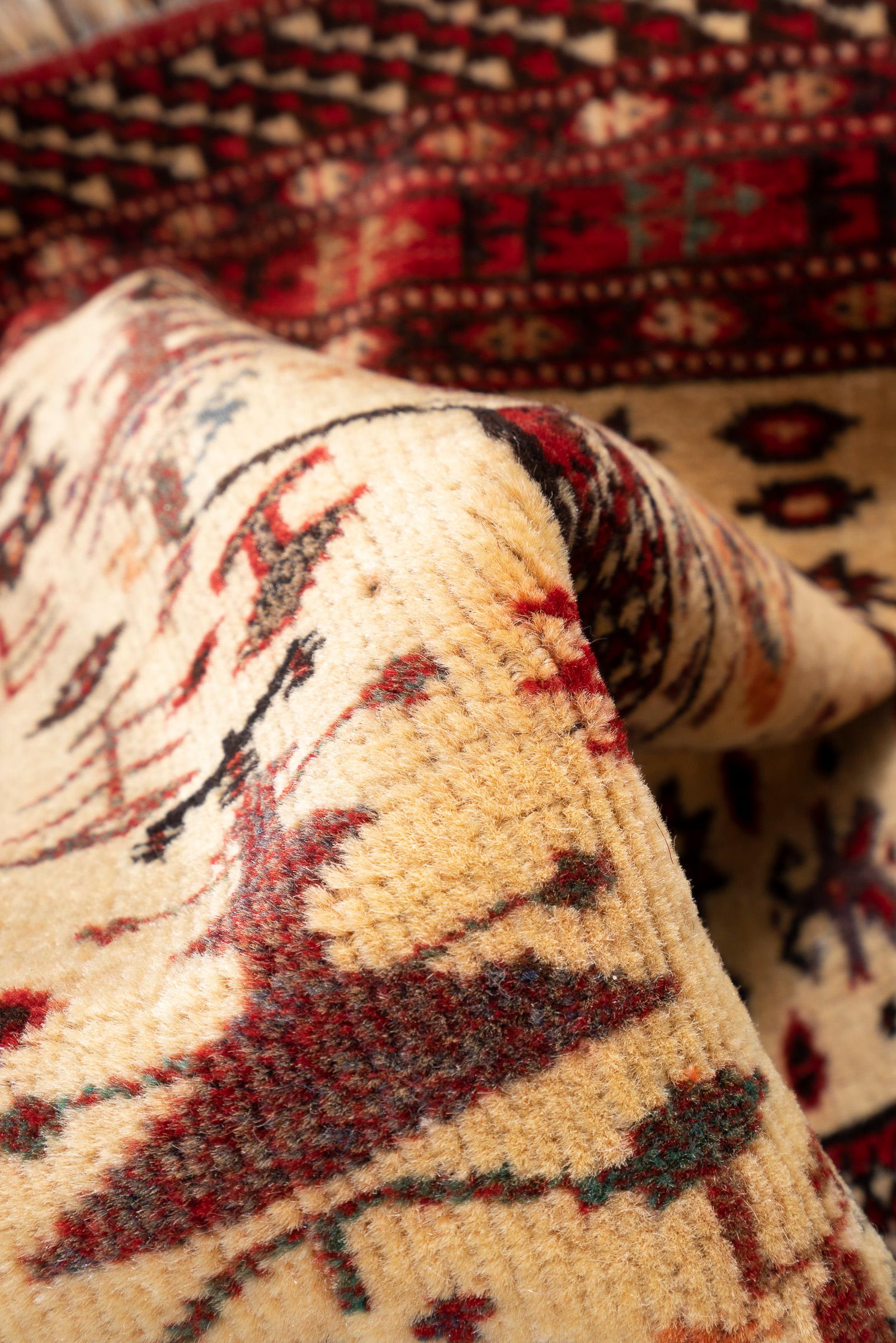 Antique Fine Torkaman Persian Poshti Rug