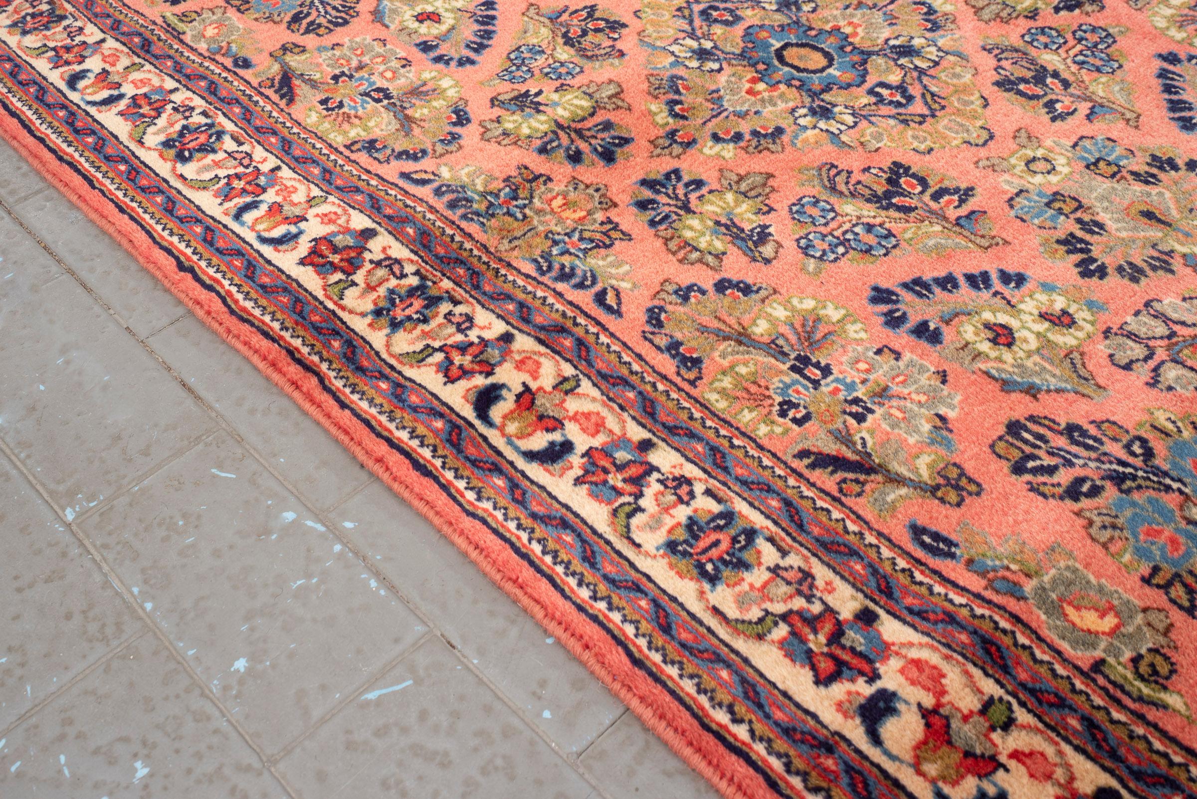 Vintage Sarouk American Flower Persian Rug