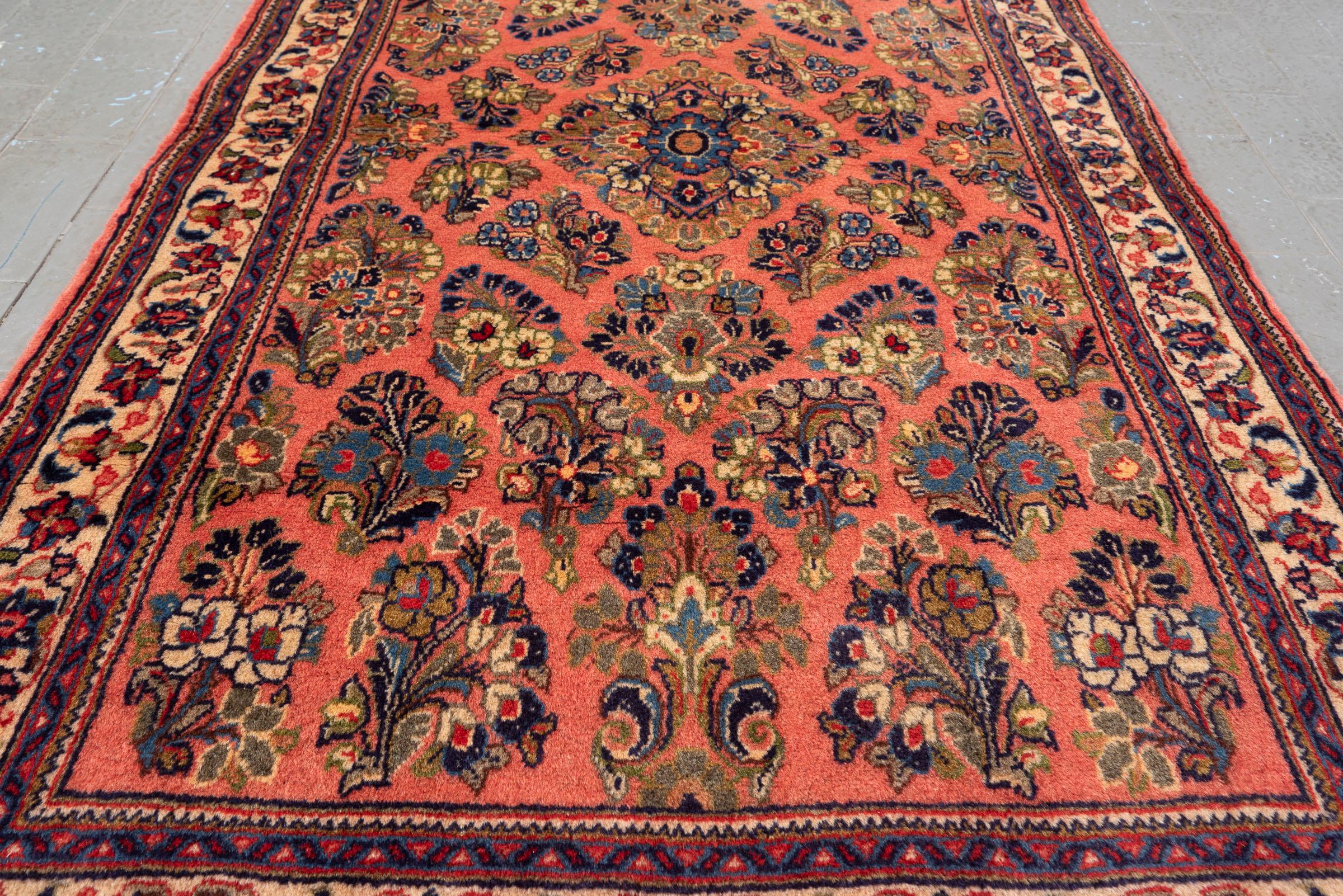 Vintage Sarouk American Flower Persian Rug
