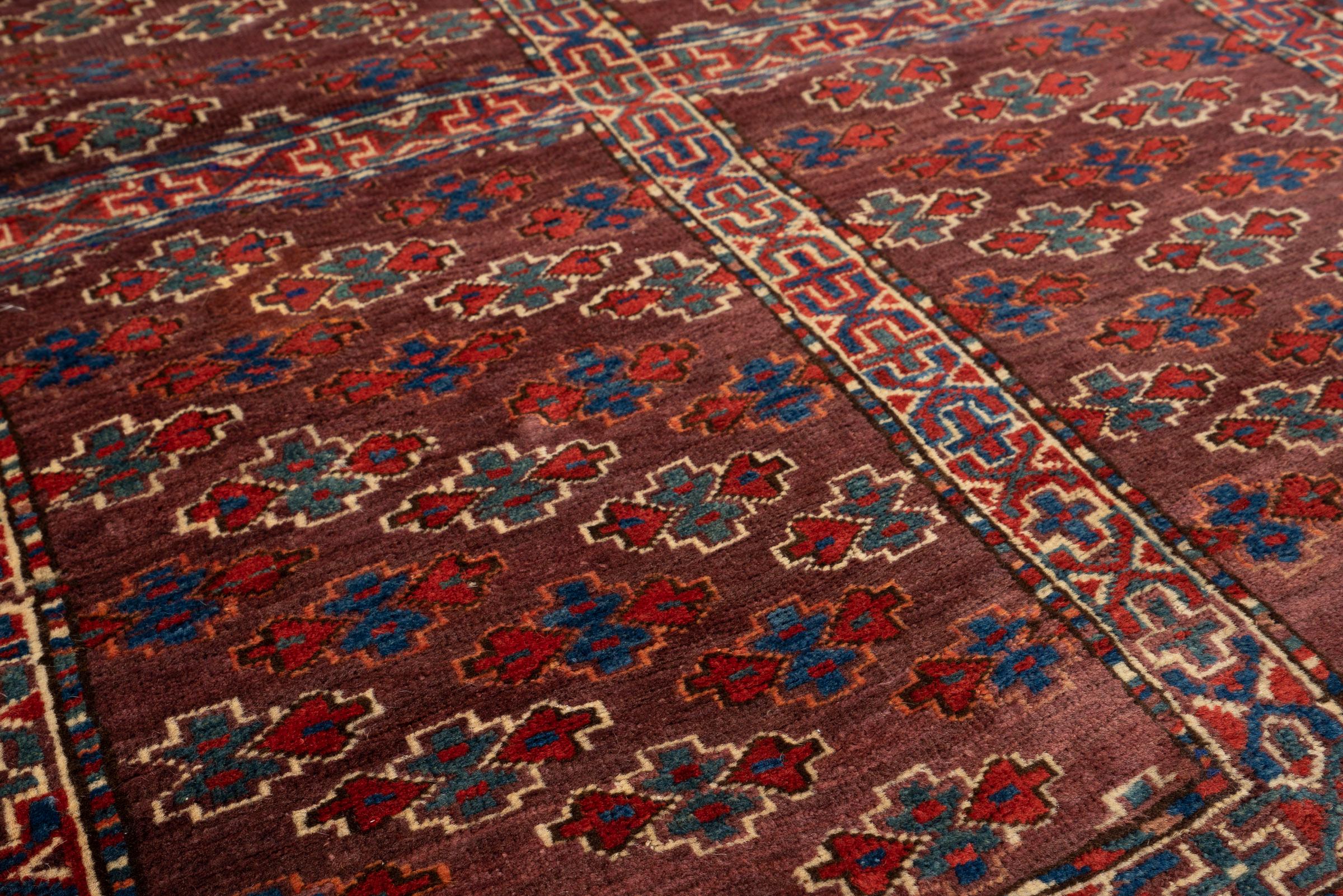 Antique Torkaman 4 Qabi (Frames) Persian Rug