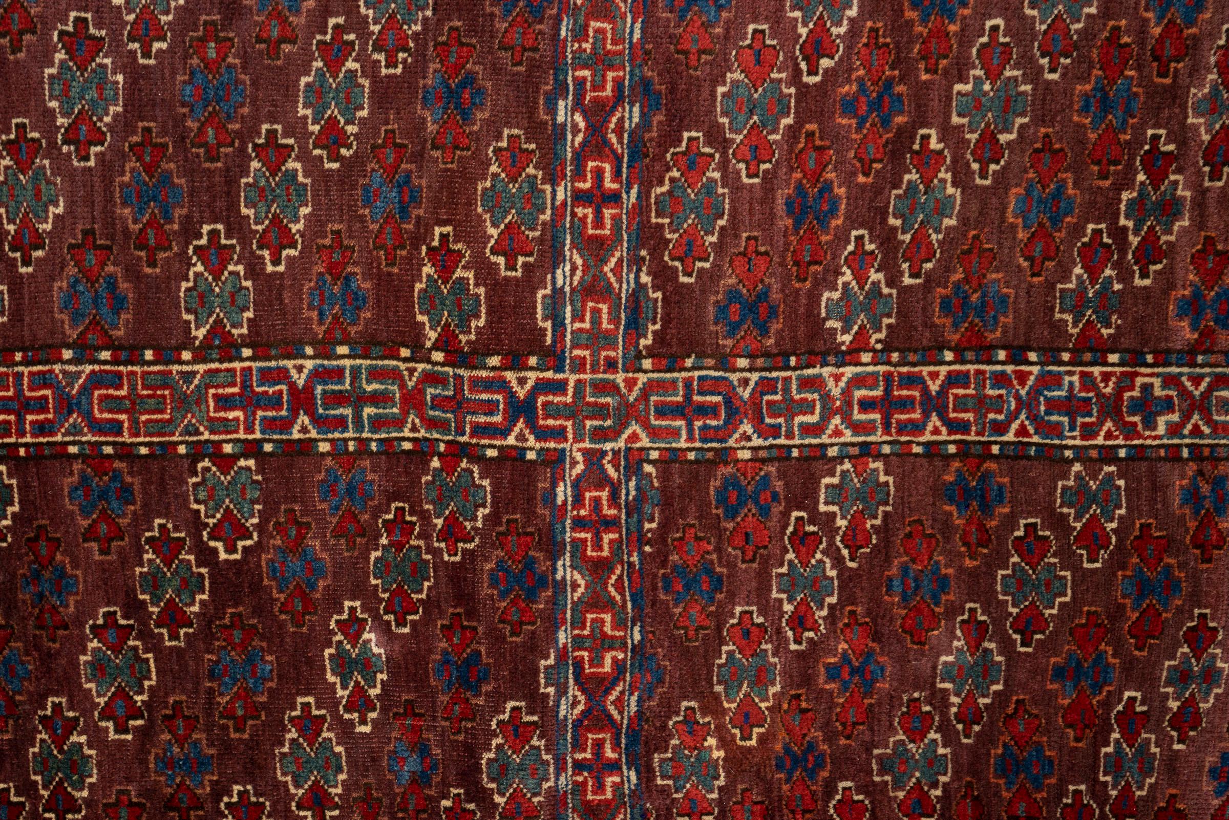 Antique Torkaman 4 Qabi (Frames) Persian Rug