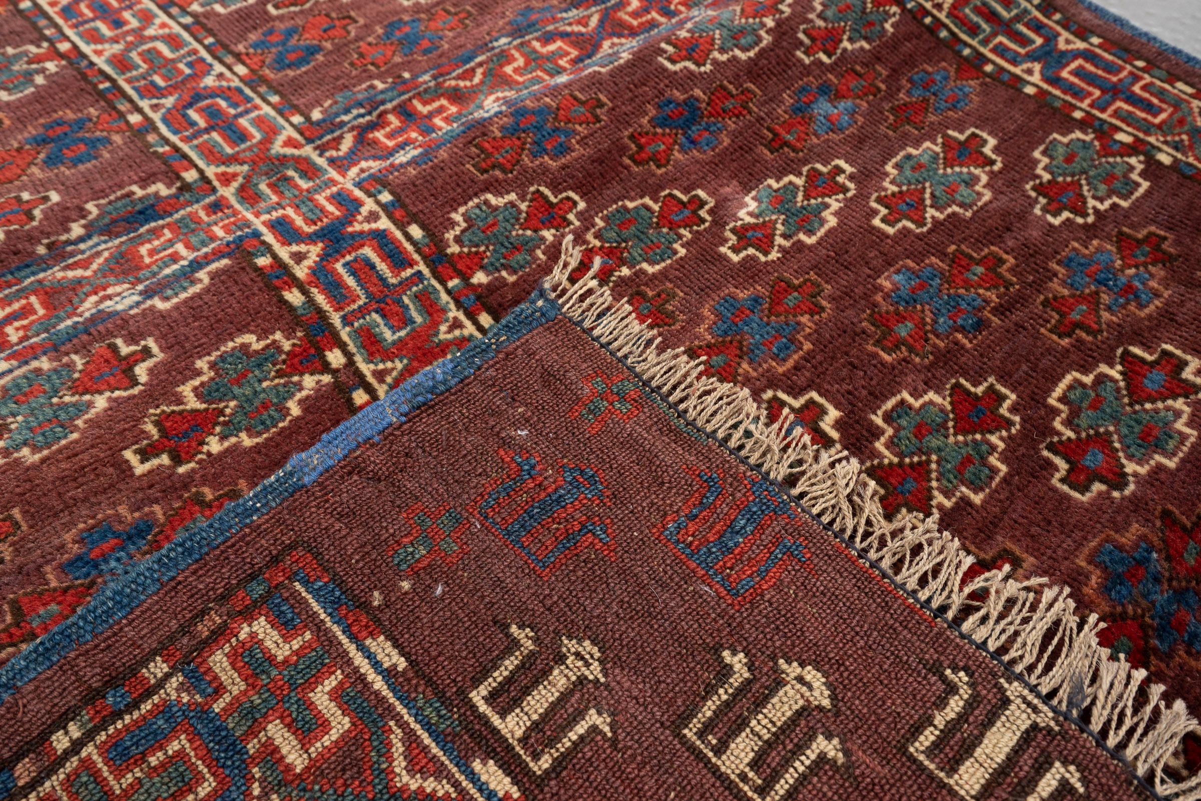 Antique Torkaman 4 Qabi (Frames) Persian Rug