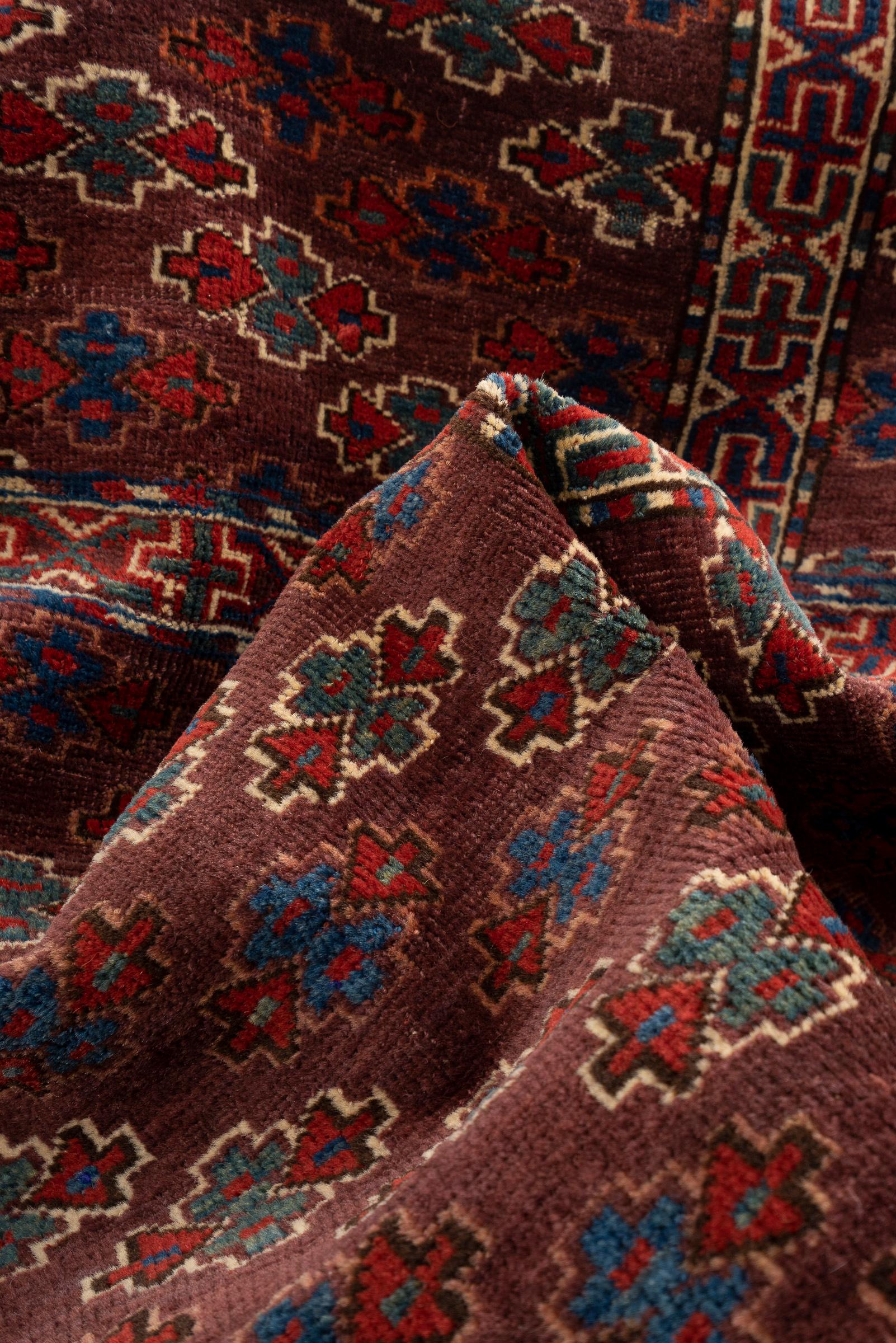 Antique Torkaman 4 Qabi (Frames) Persian Rug