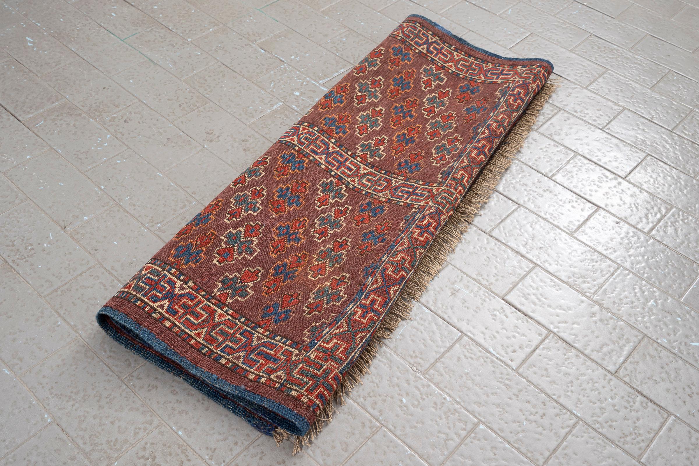 Antique Torkaman 4 Qabi (Frames) Persian Rug