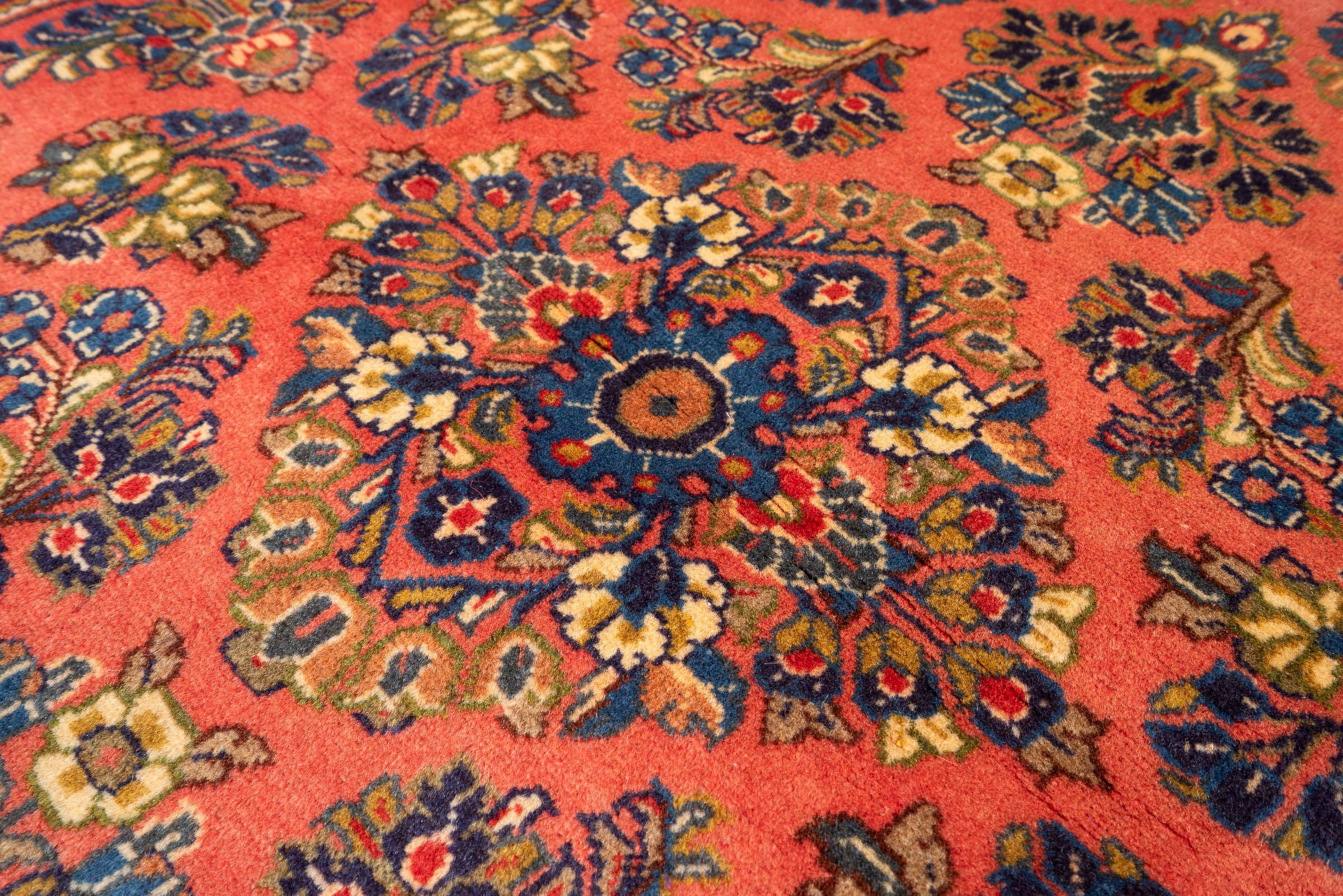 Vintage Sarouk American Flower Persian Rug