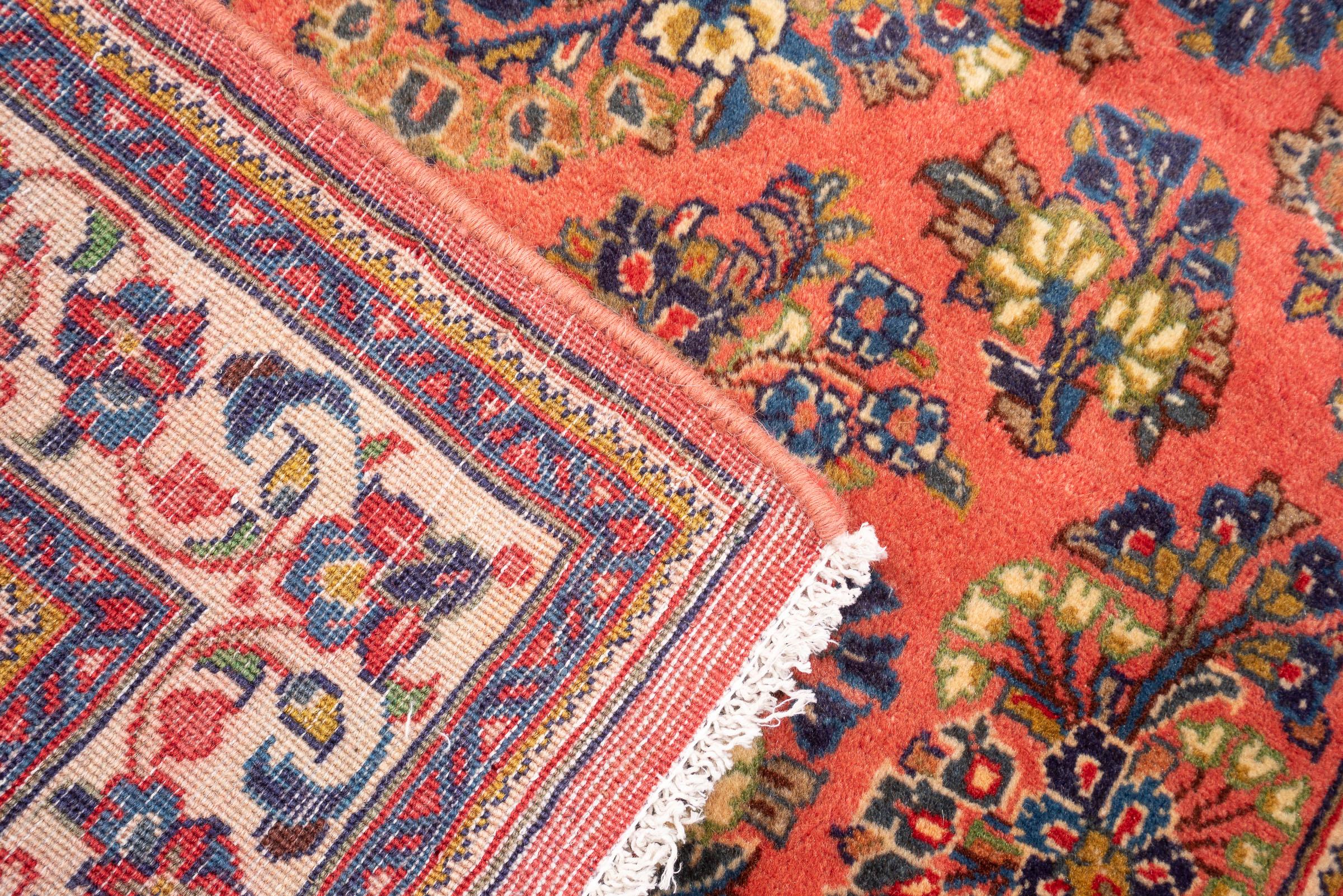 Vintage Sarouk American Flower Persian Rug