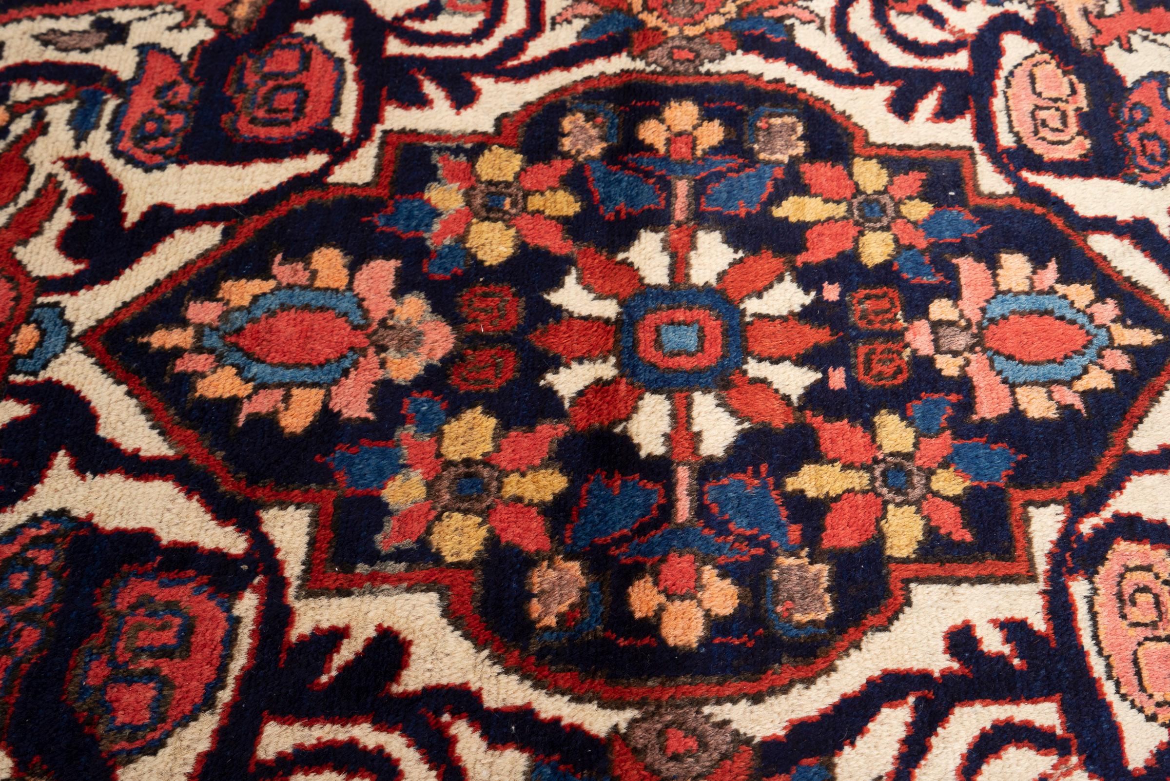 Antique Circular Bakhtiari Persian Rug