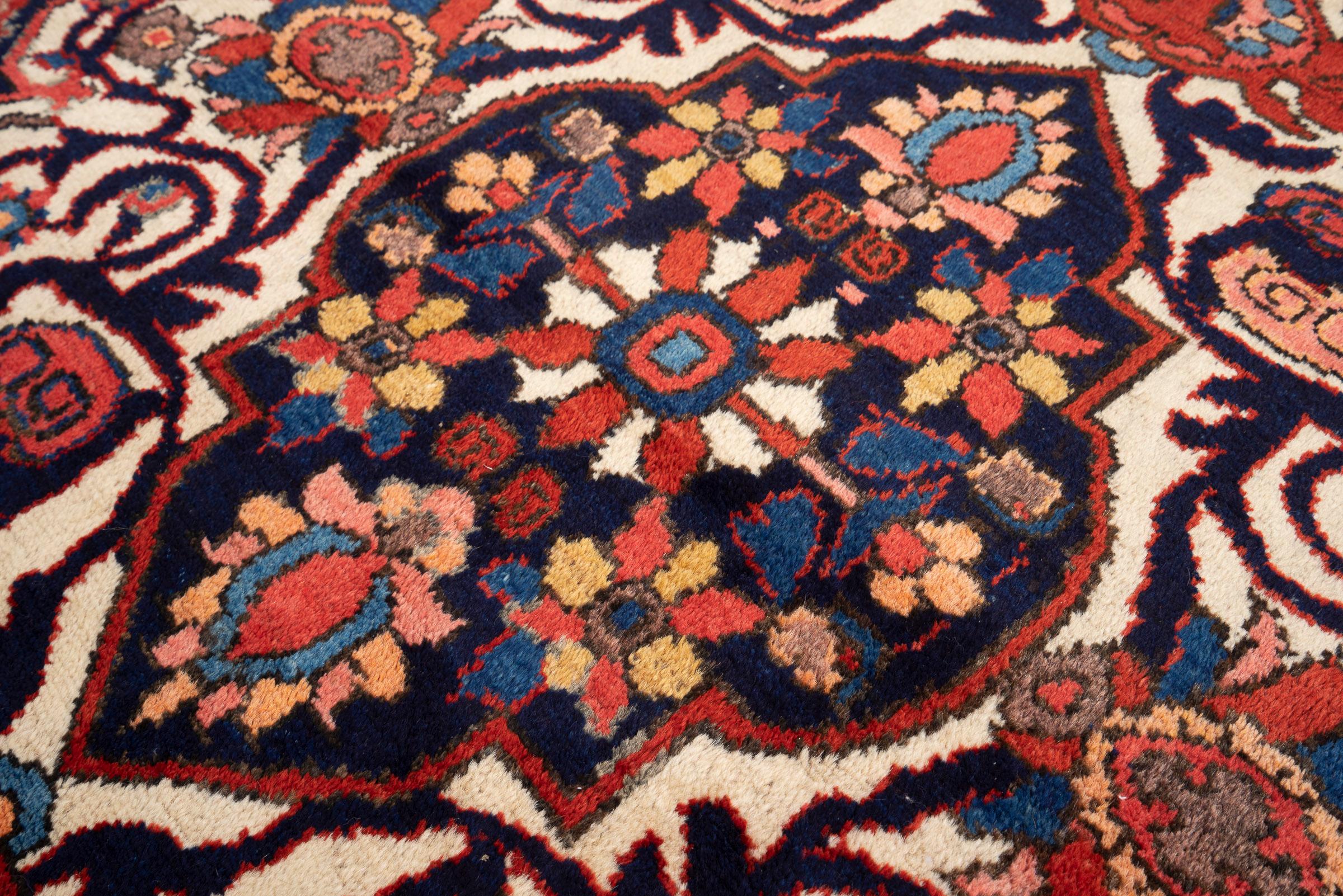 Antique Circular Bakhtiari Persian Rug