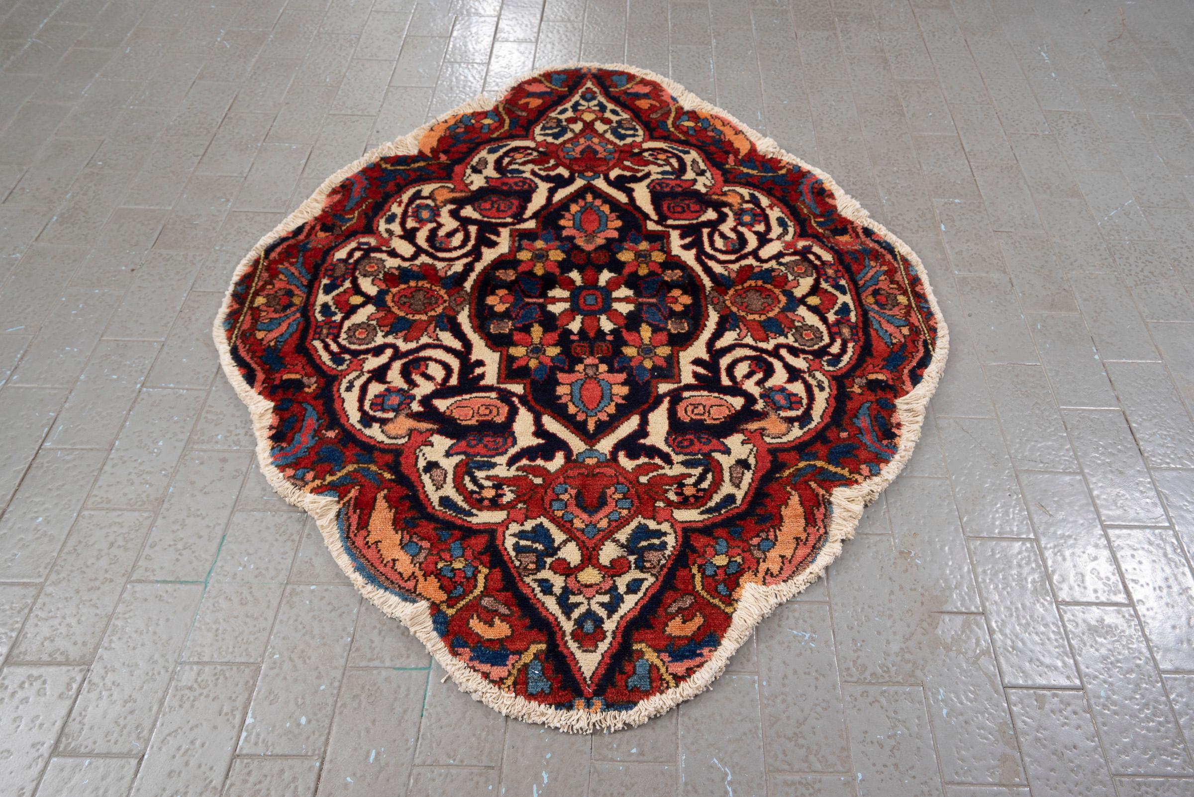 Antique Circular Bakhtiari Persian Rug