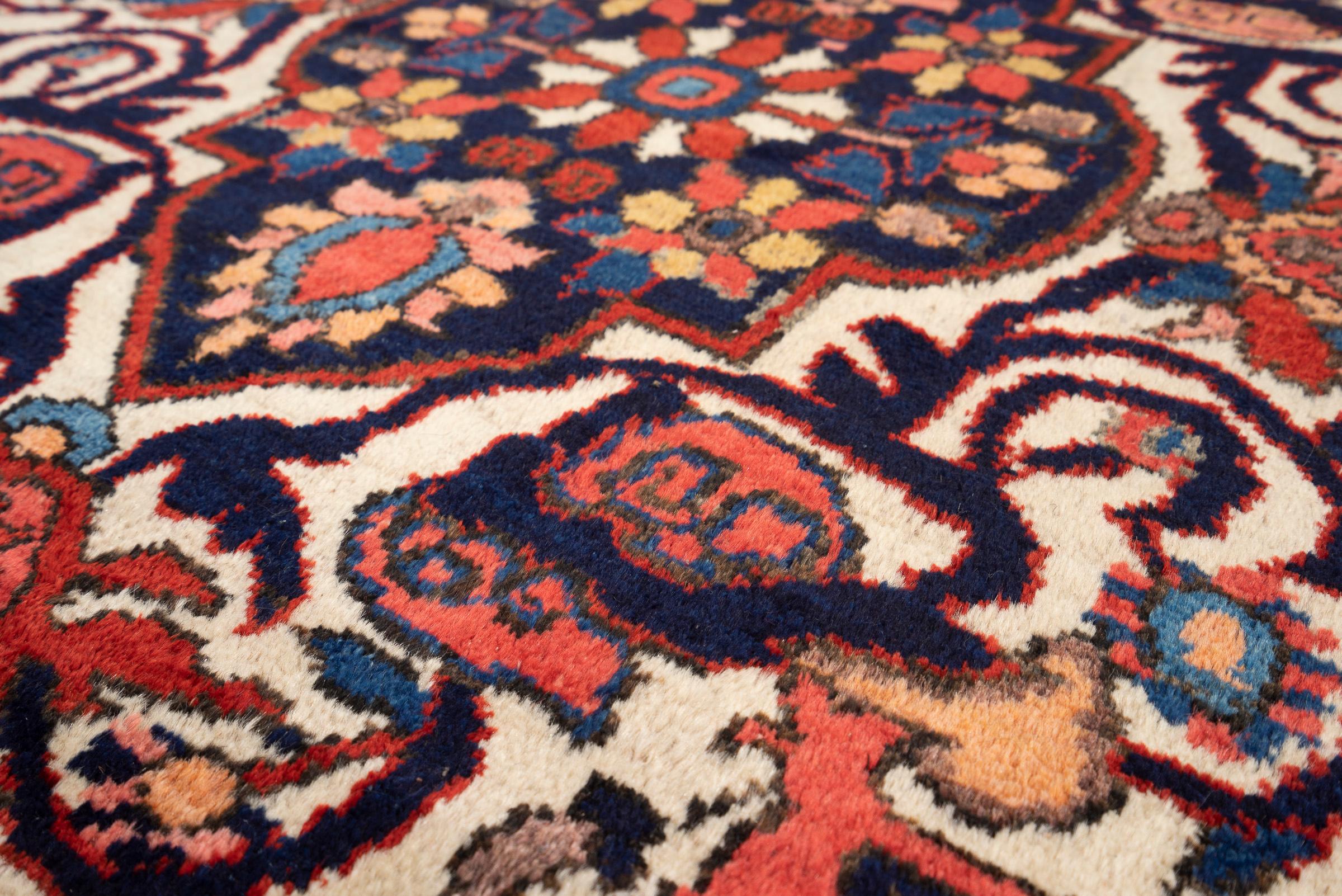 Antique Circular Bakhtiari Persian Rug