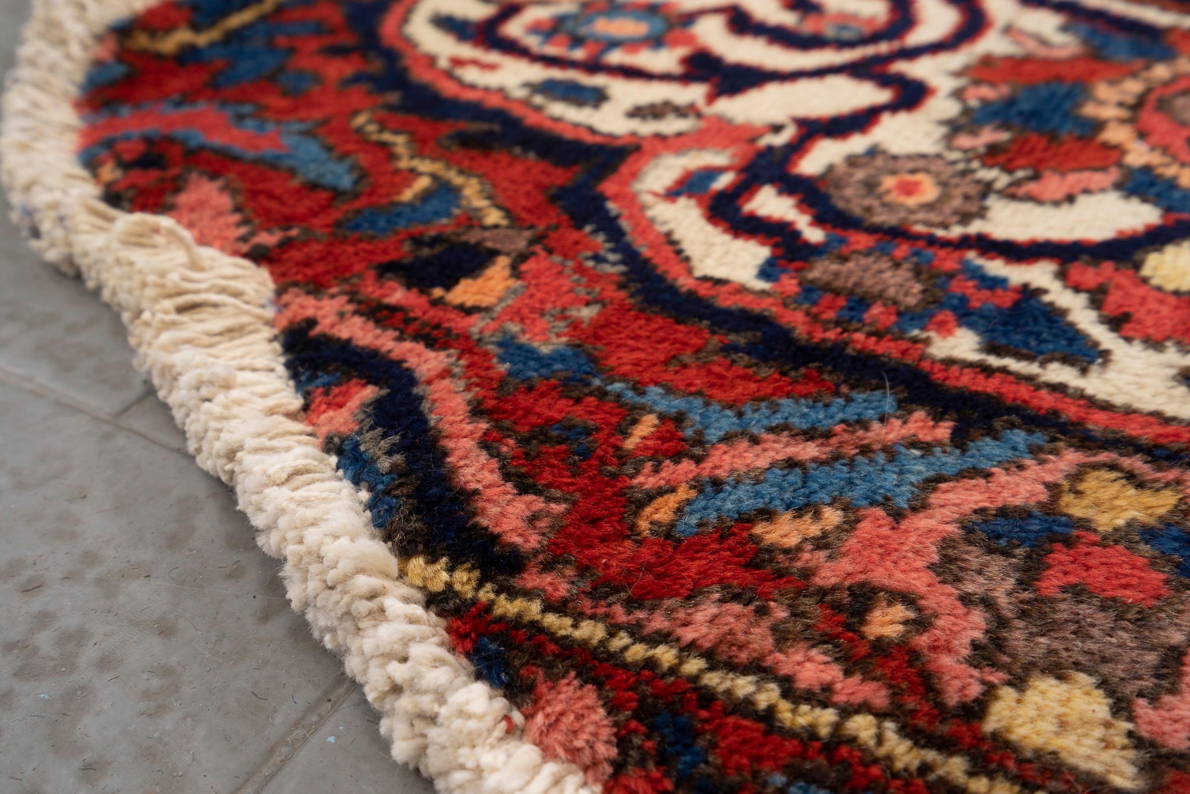 Antique Circular Bakhtiari Persian Rug