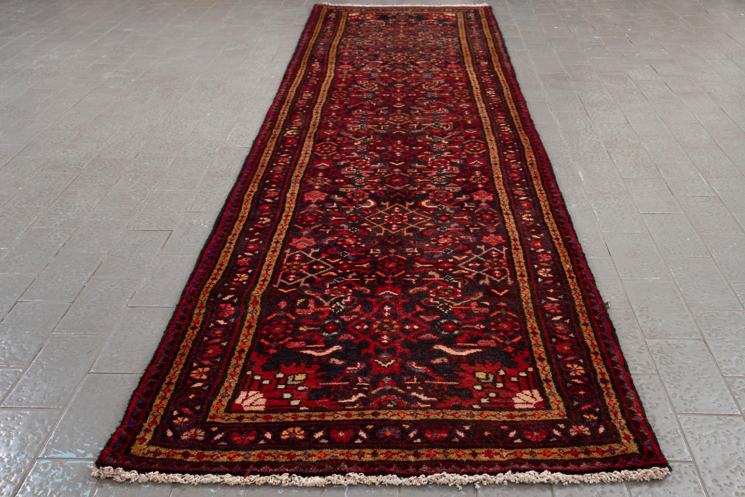 Vintage Malayer Mahi Persian Runner Rug