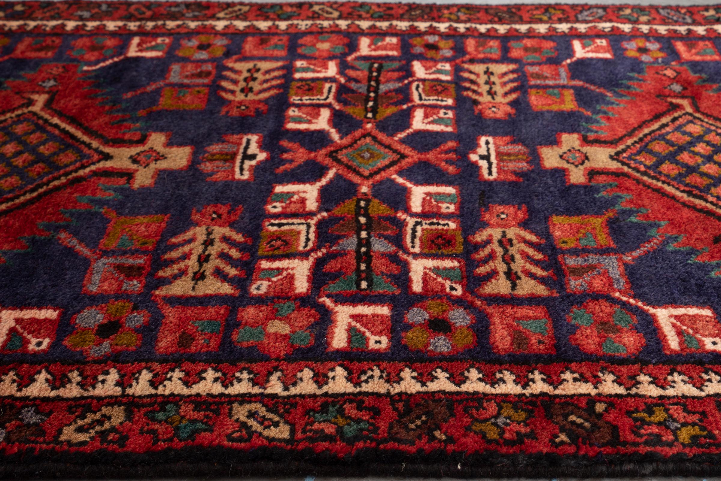 Antique Heriz 4 Toranj Persian Runner Rug