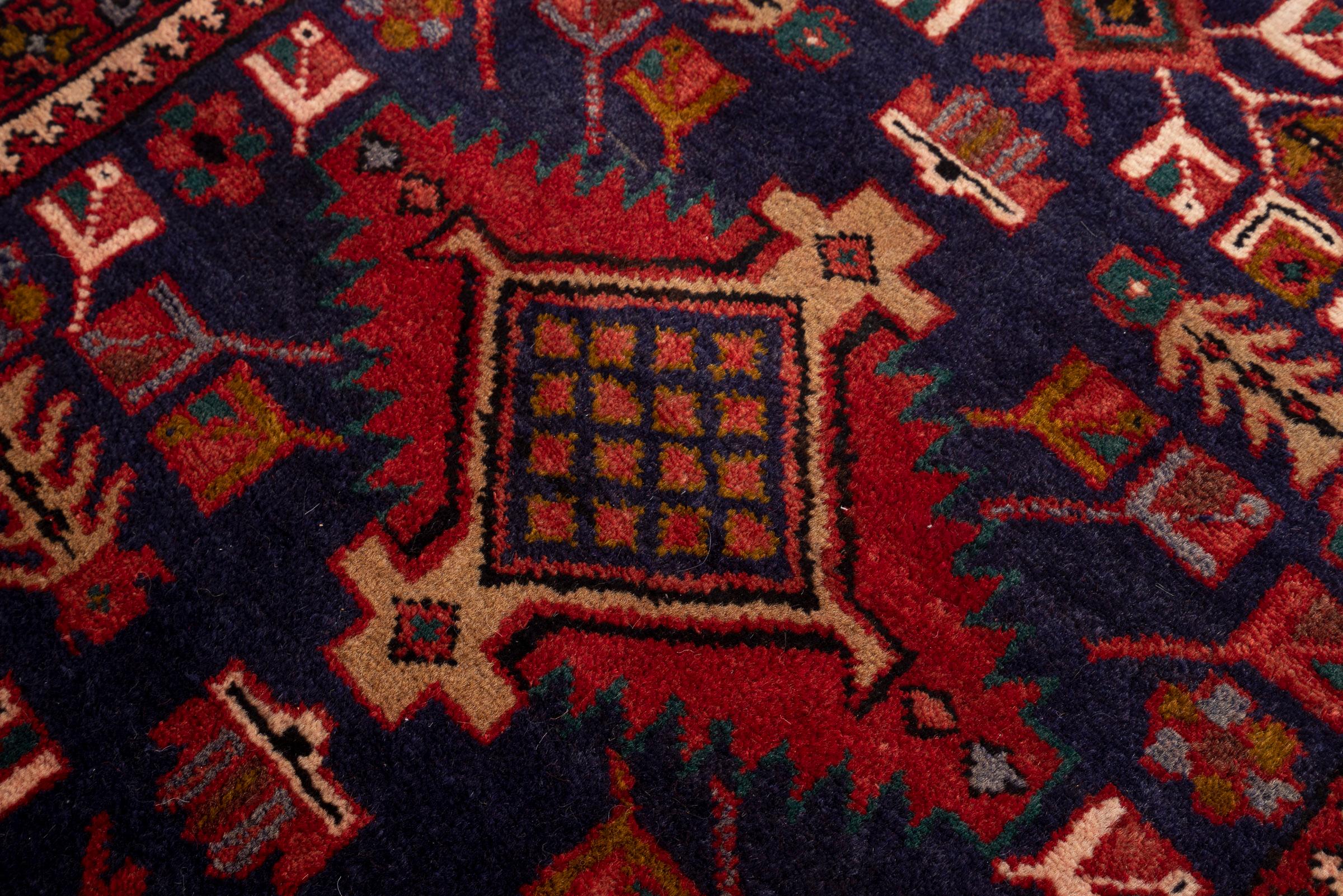 Antique Heriz 4 Toranj Persian Runner Rug