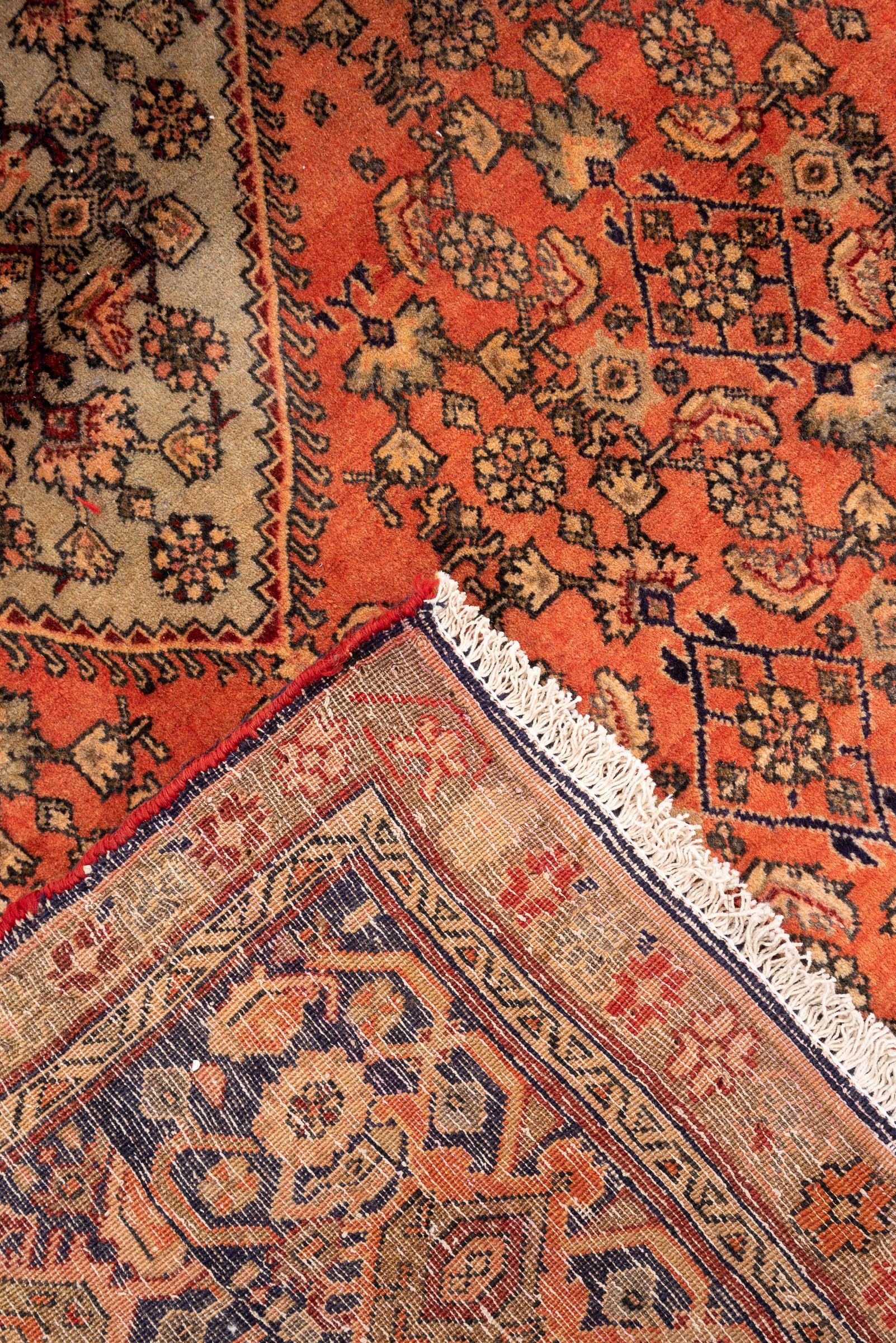Antique Halvai Bijar Persian Rug, Herati Design, Early 20th Century