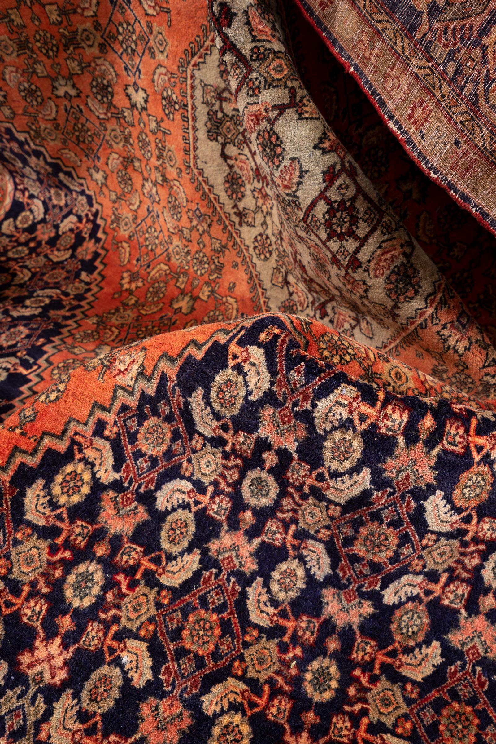 Antique Halvai Bijar Persian Rug, Herati Design, Early 20th Century