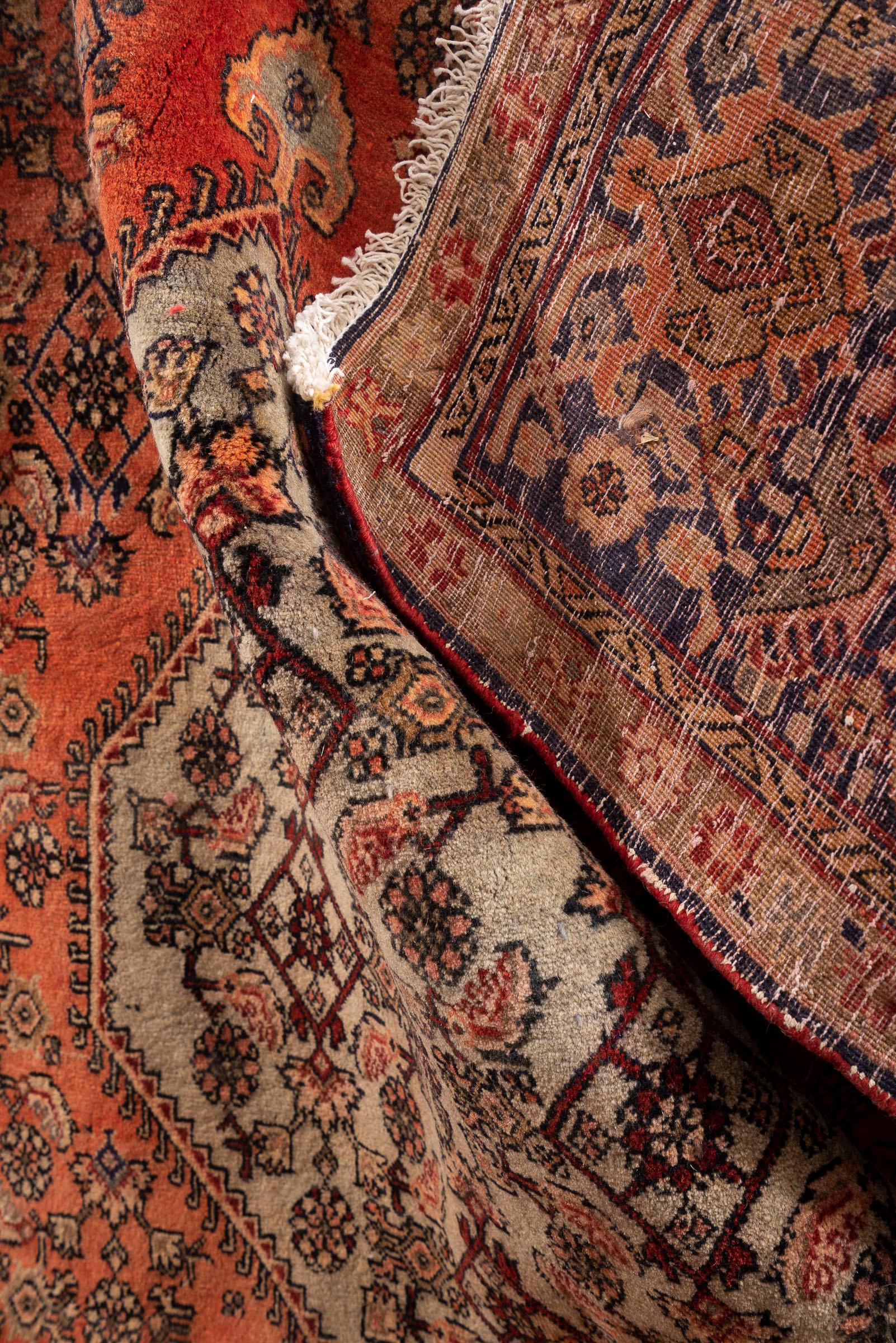 Antique Halvai Bijar Persian Rug, Herati Design, Early 20th Century