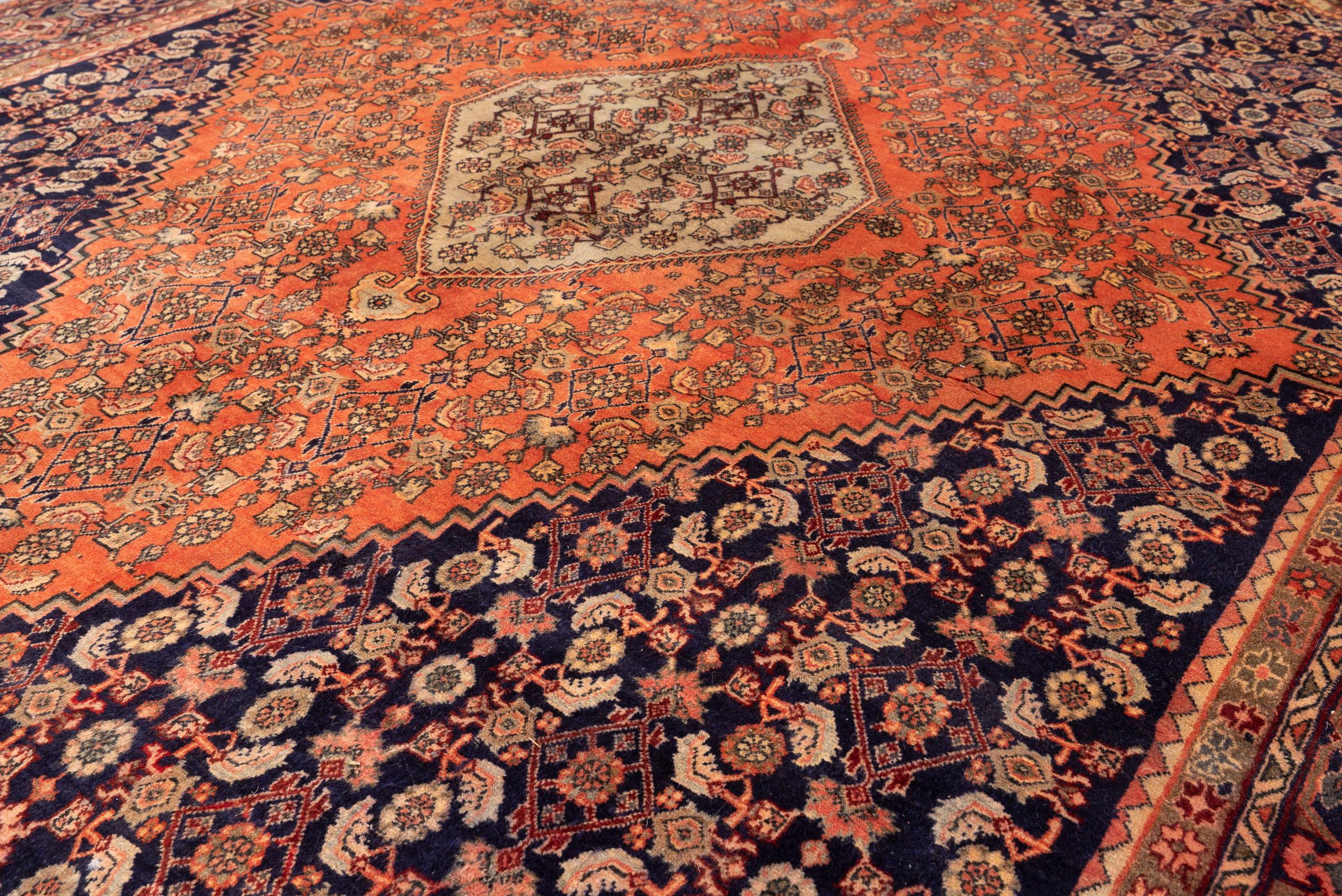 Antique Halvai Bijar Persian Rug, Herati Design, Early 20th Century